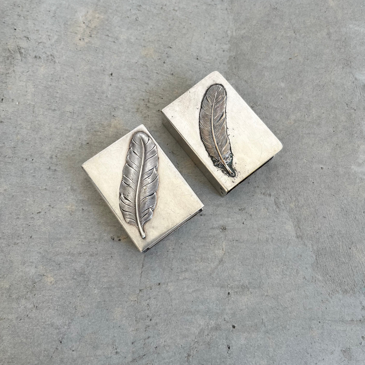 Pair of Feather Matchbox Covers