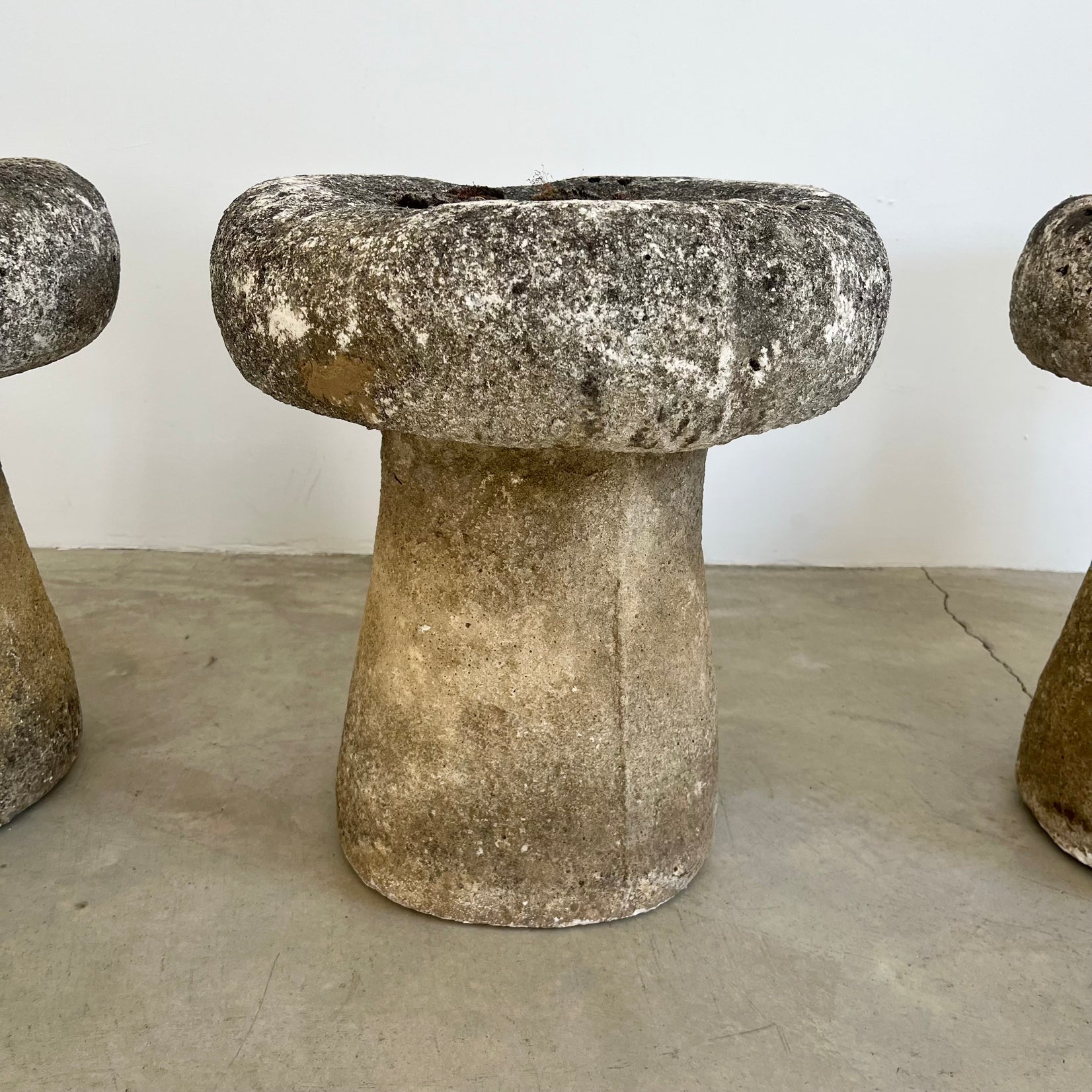 Concrete Mushroom Stools, 1970s, France