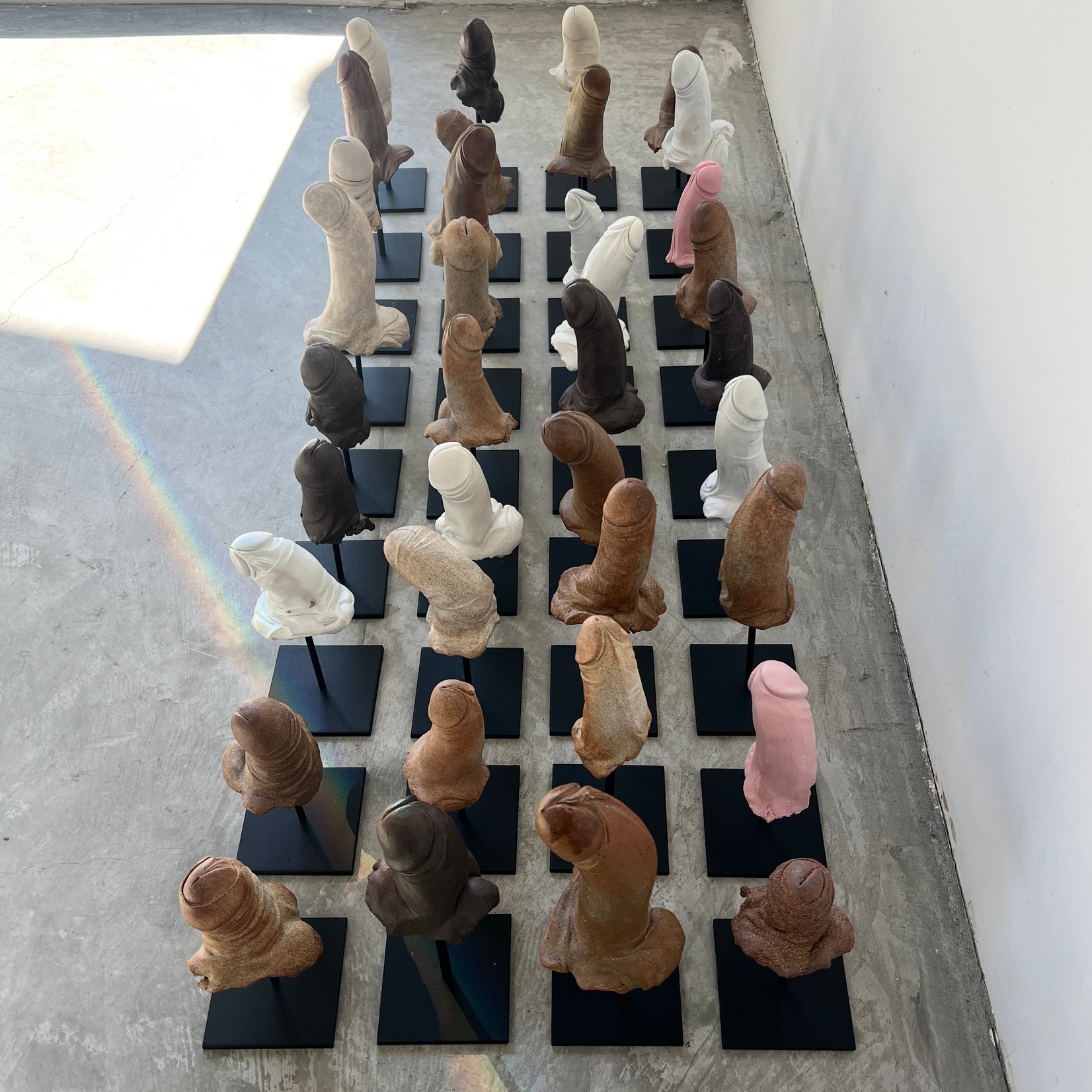 Set of 36 Hand Carved Phallus Sculptures