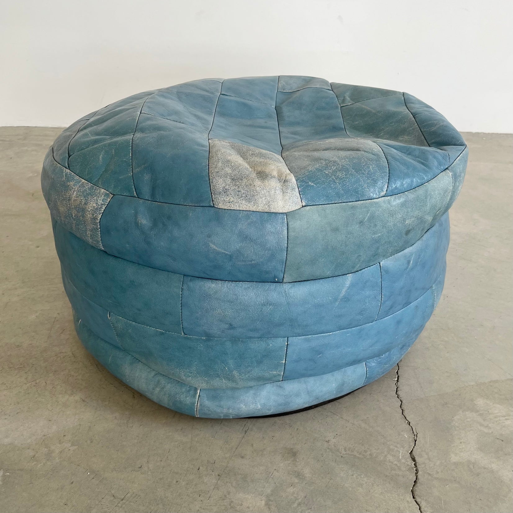 Blue Patchwork Ottoman