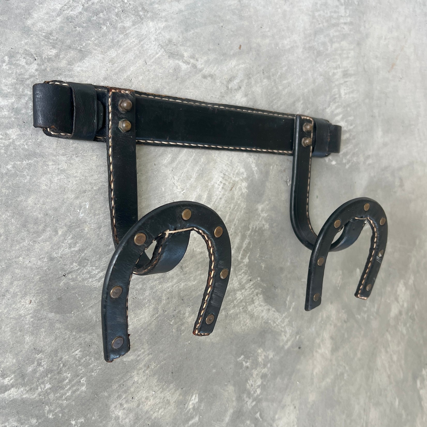 Leather Horseshoe Coat Rack