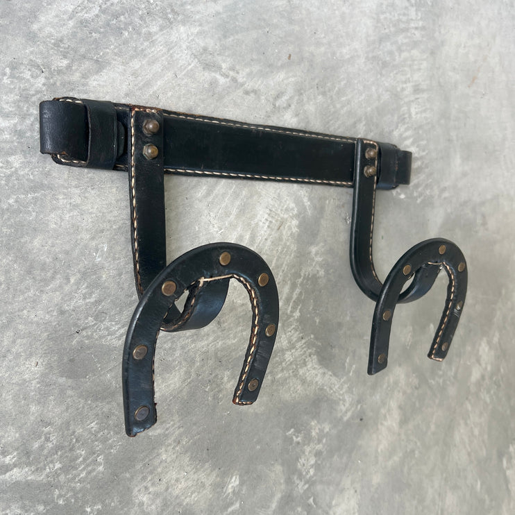 Leather Horseshoe Coat Rack