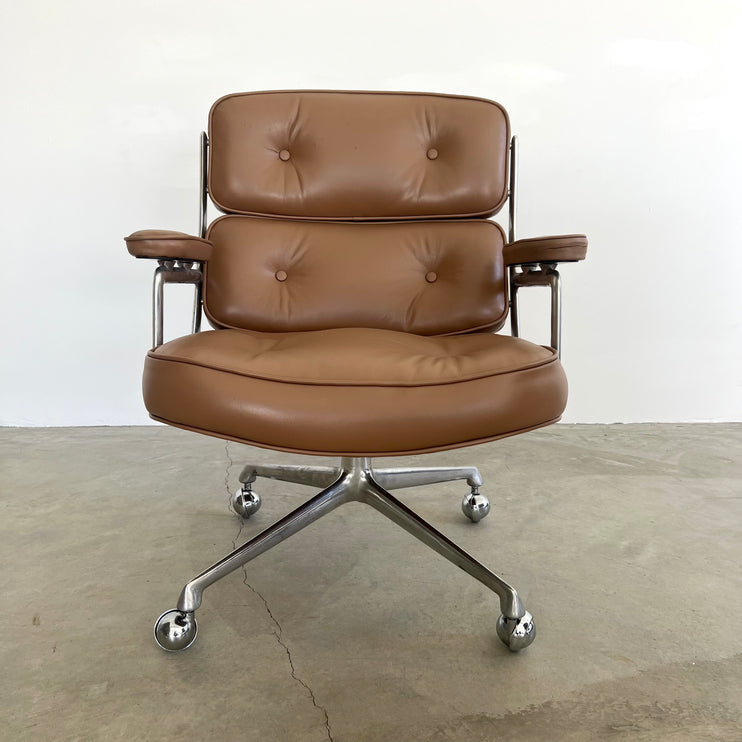 Eames Time Life Chair in Tan Leather for Herman Miller, 1980s USA