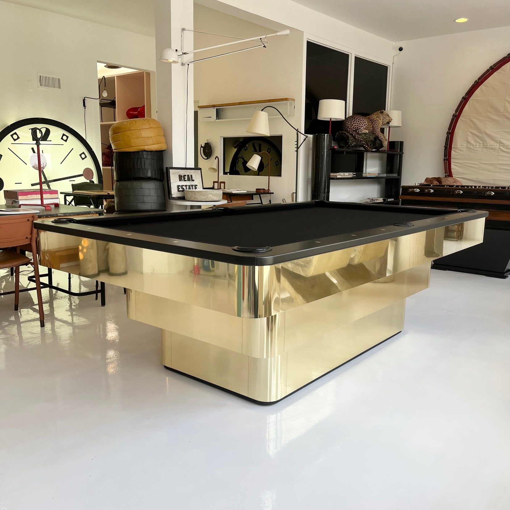 Custom Polished Brass Pool Table