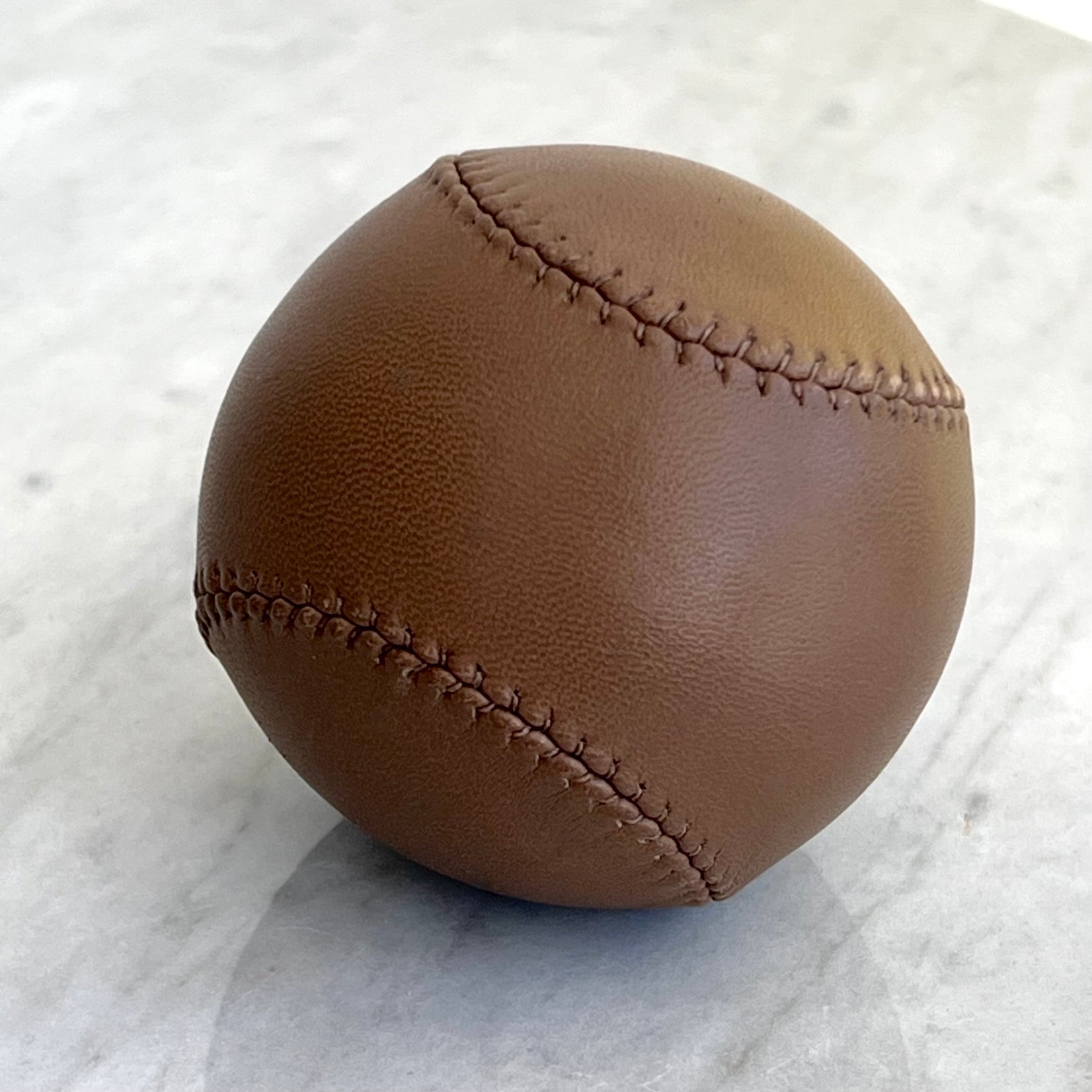Hermès Anti-Stress Ball in Tan Leather, 2000s France