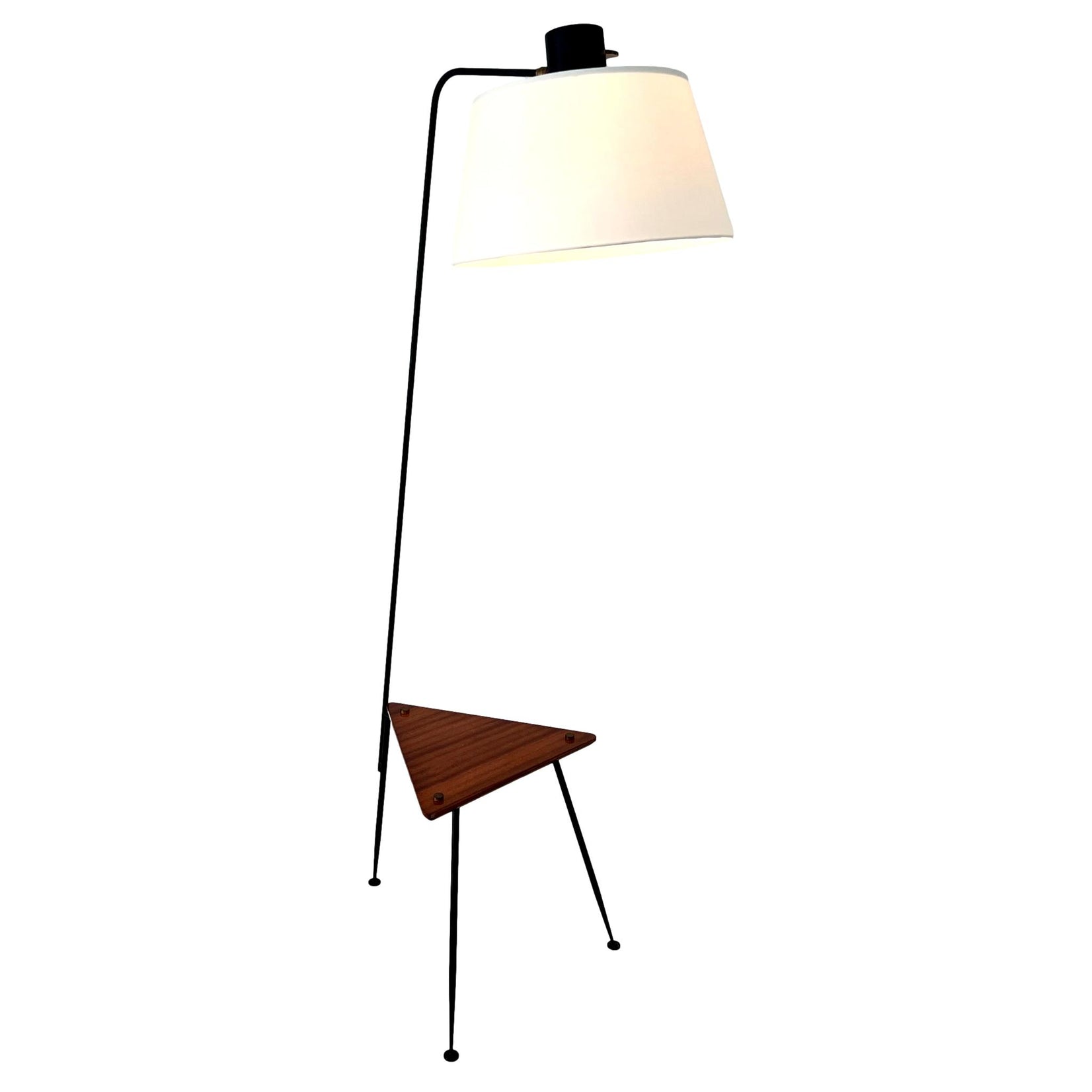 Floor Lamp with Triangular Side Table