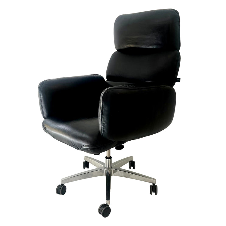 Black Leather Pillow Chair