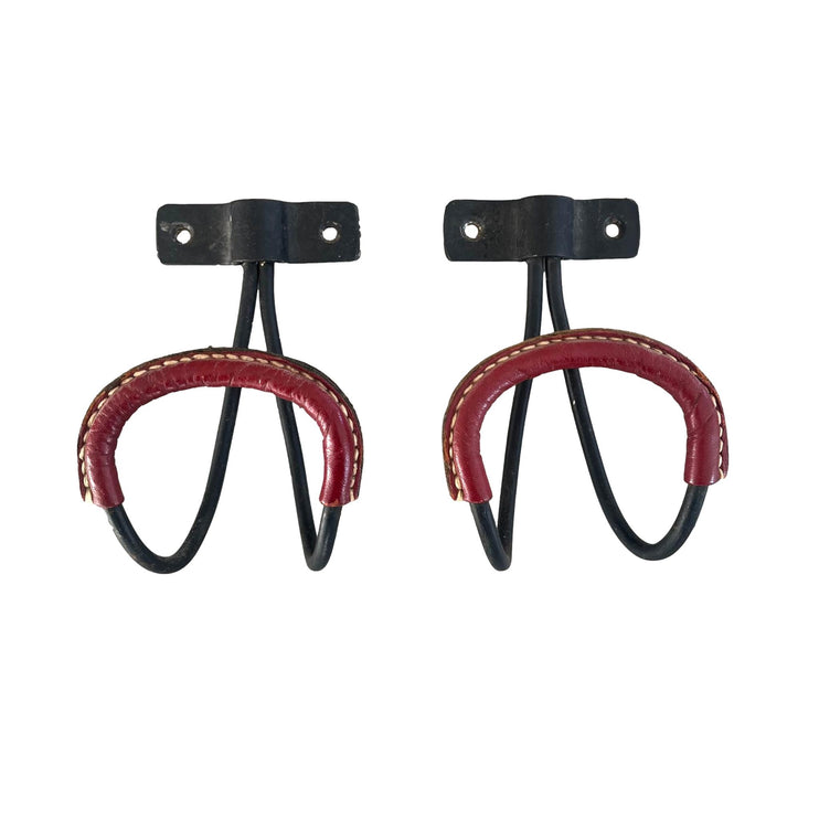 Iron and Leather Coat Hooks