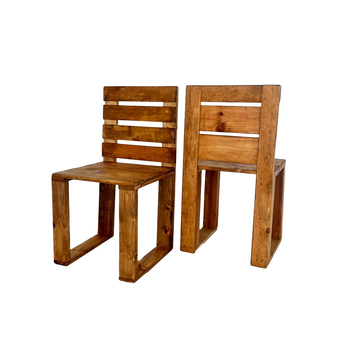 Sculptural Wood Crate Chair
