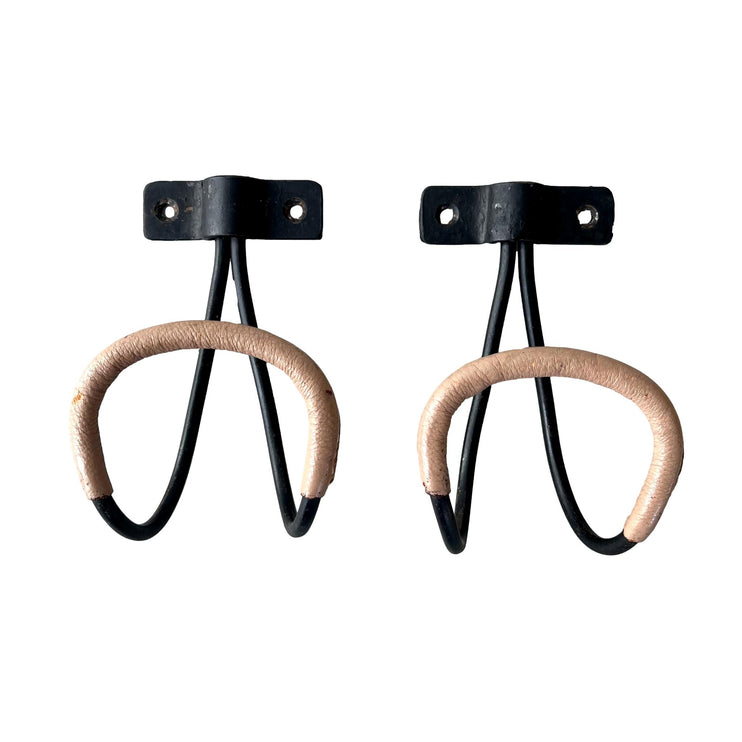 Iron and Leather Coat Hooks