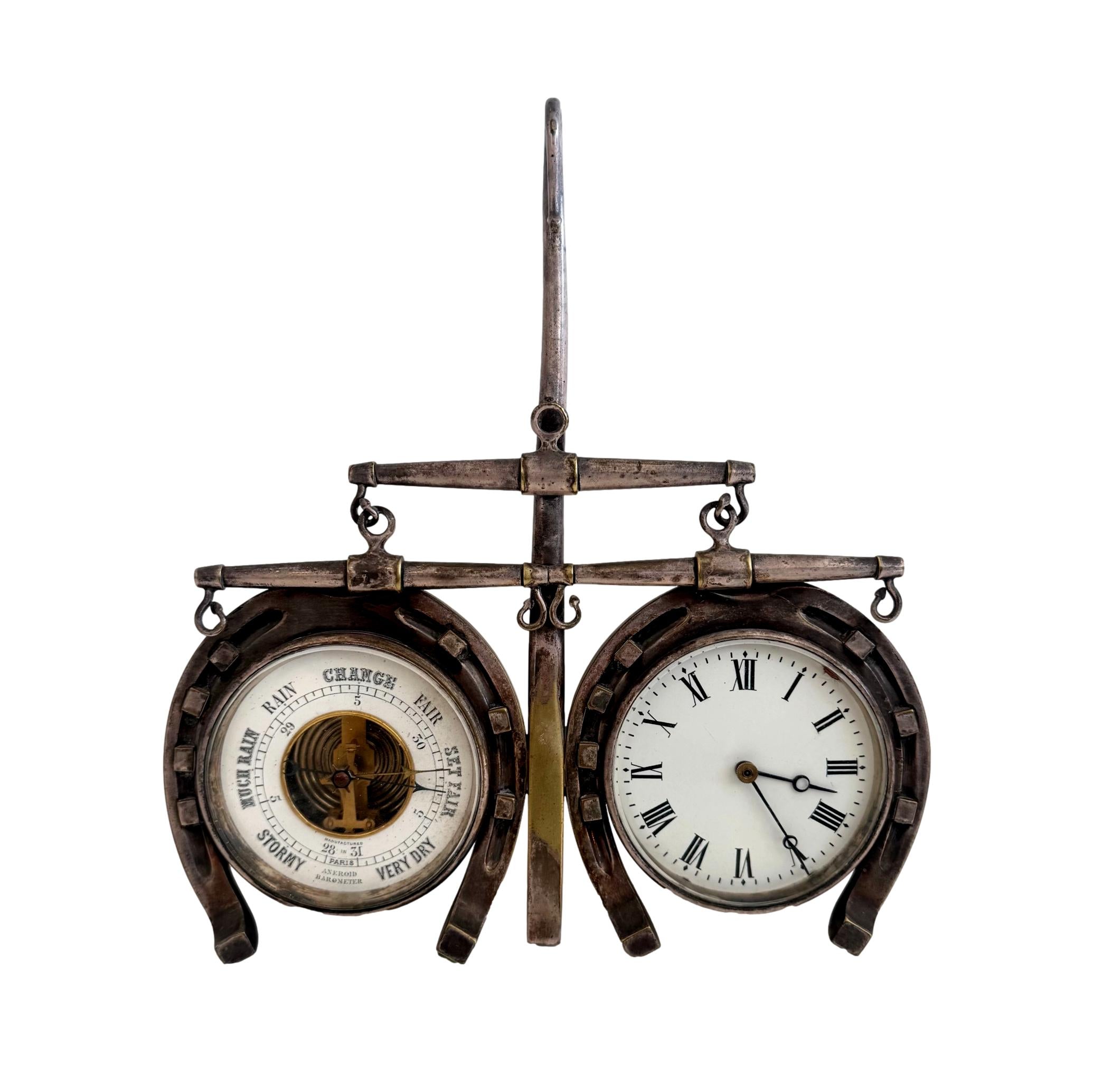 Hunting Clock and Barometer