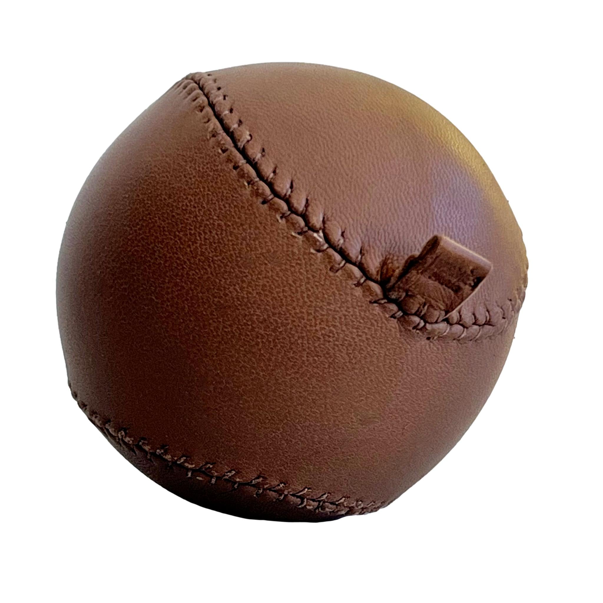 Hermès Anti-Stress Ball in Tan Leather, 2000s France