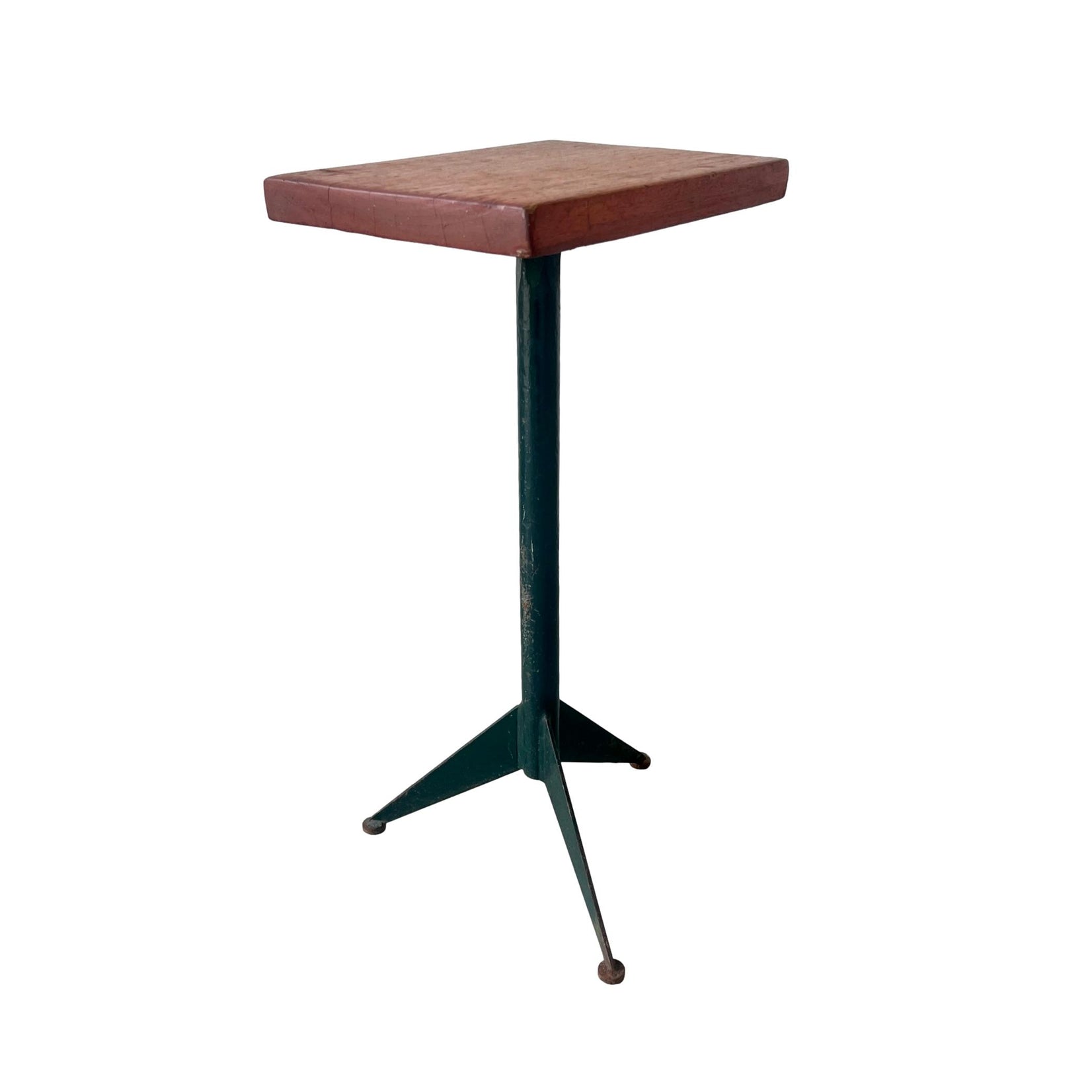 Prouve Style Wood and Metal Side Table