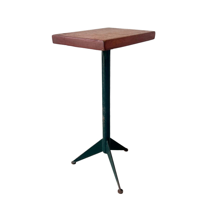 Prouve Style Wood and Metal Side Table