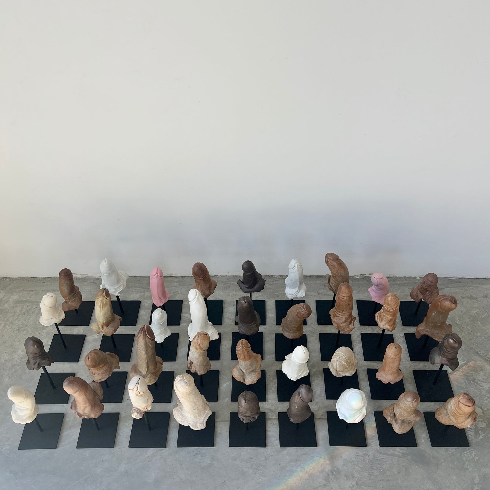 Set of 36 Hand Carved Phallus Sculptures