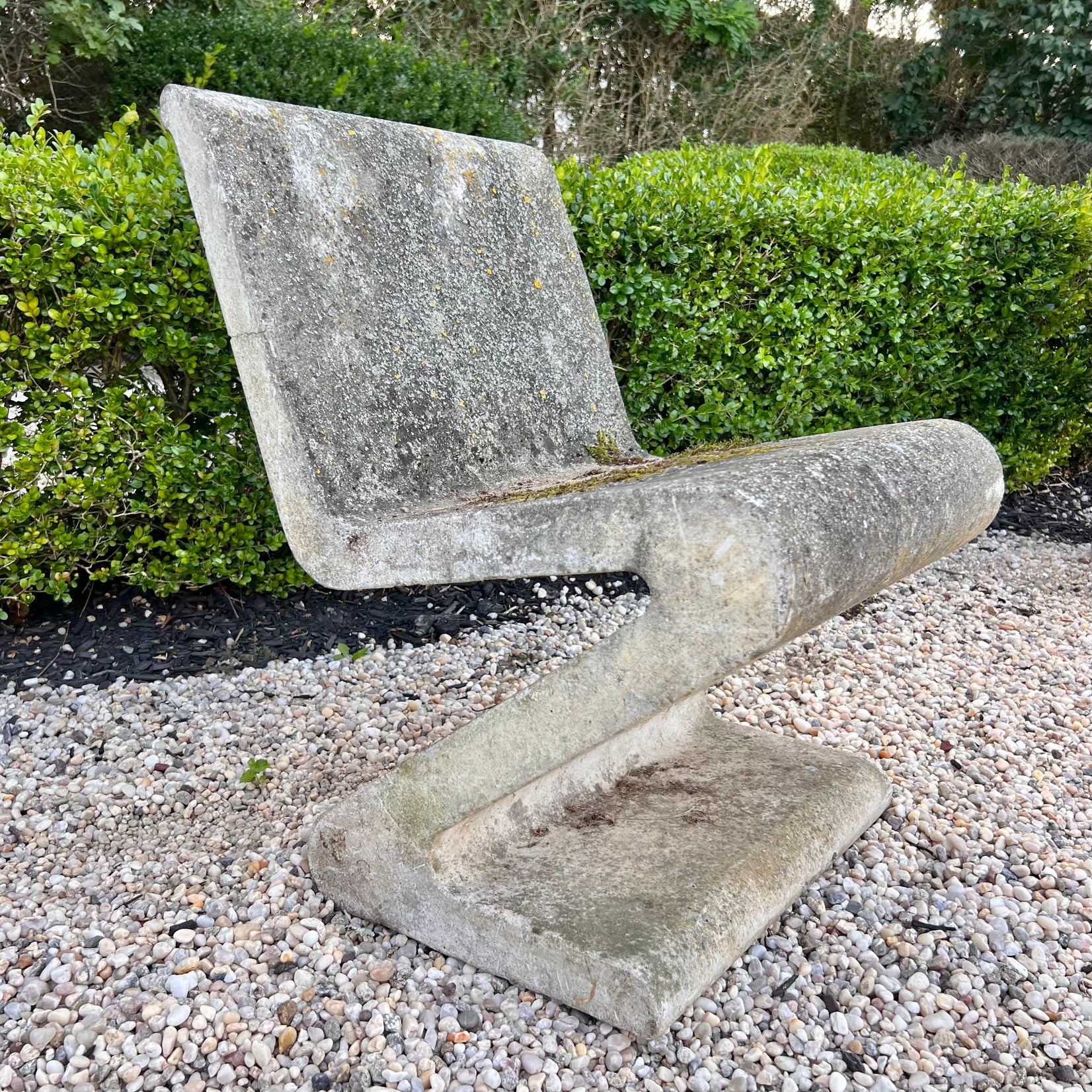 Pair of Sculptural Concrete Zig Zag Chairs, 1960s Switzerland