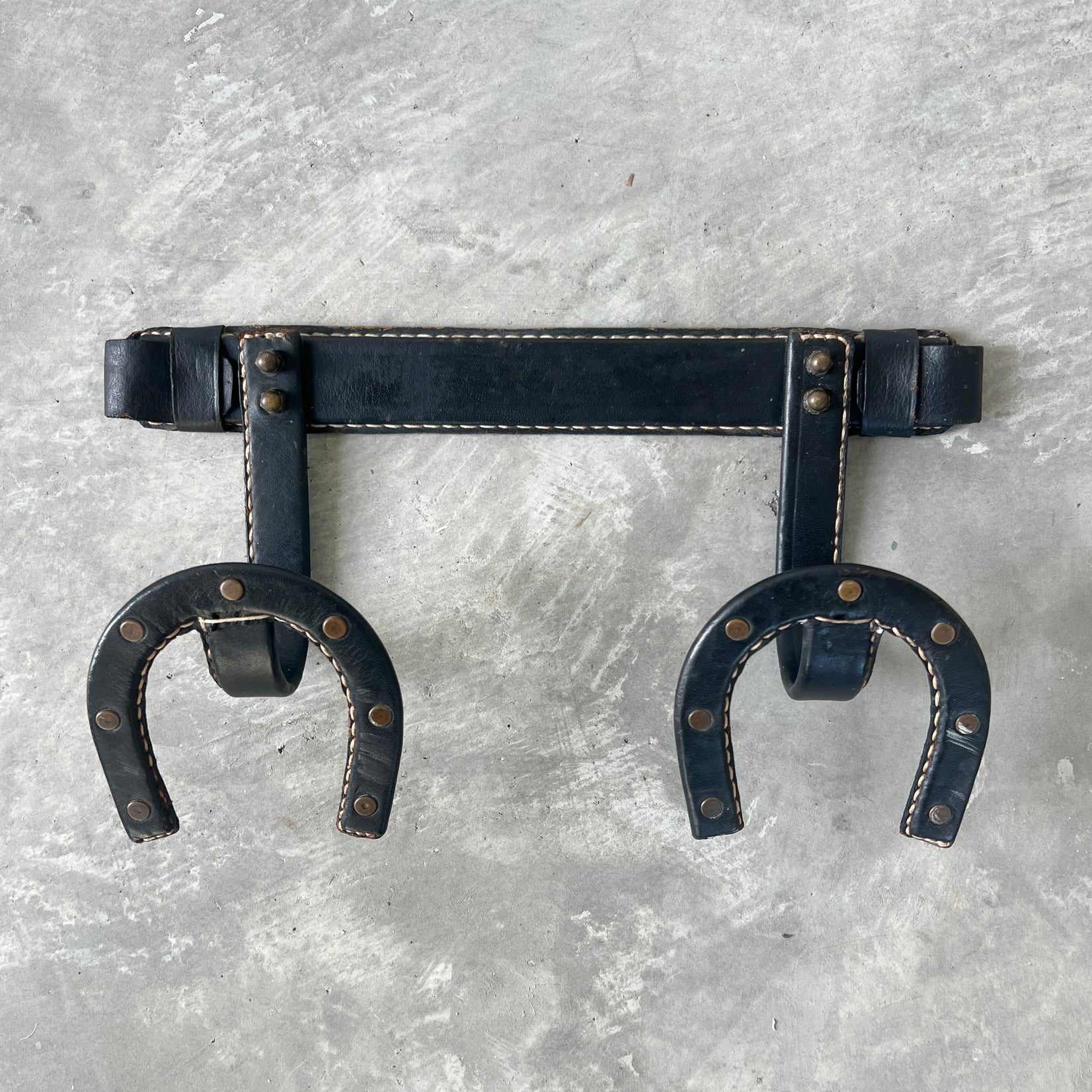 Leather Horseshoe Coat Rack