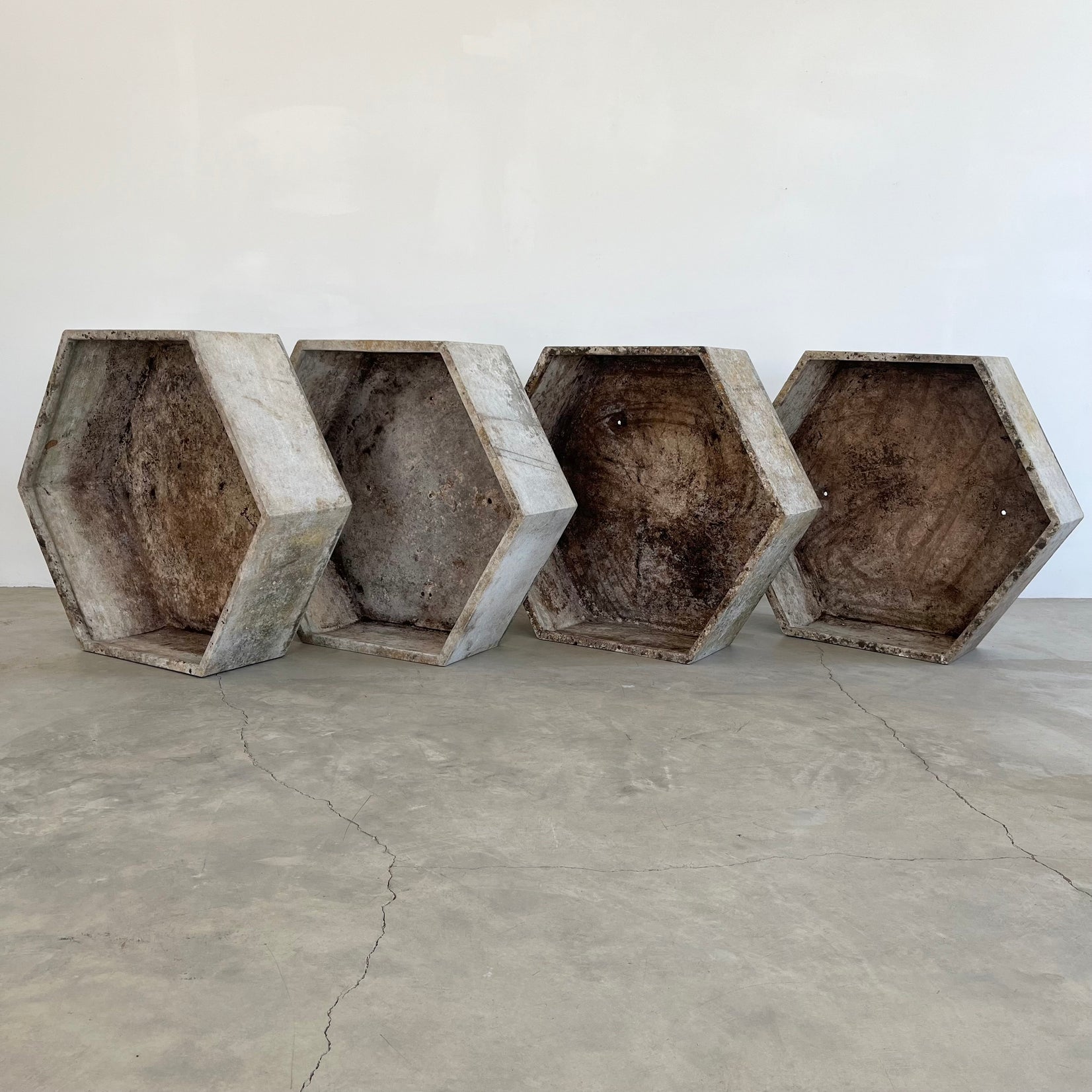 Massive Hexagonal Planters by Willy Guhl, 1960s Switzerland