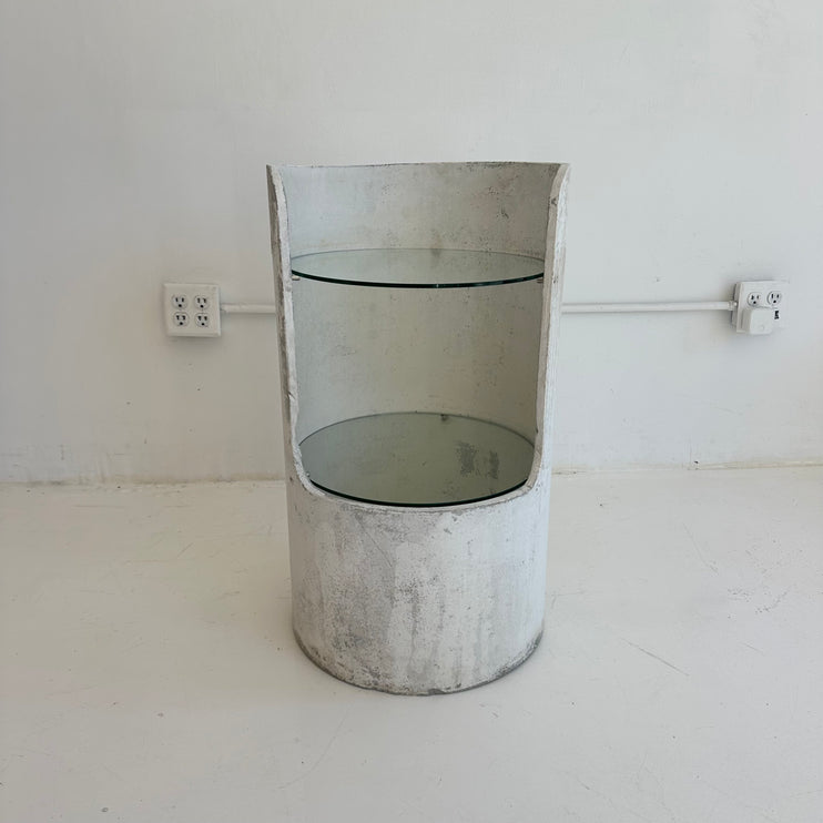 Concrete and Glass Side Table