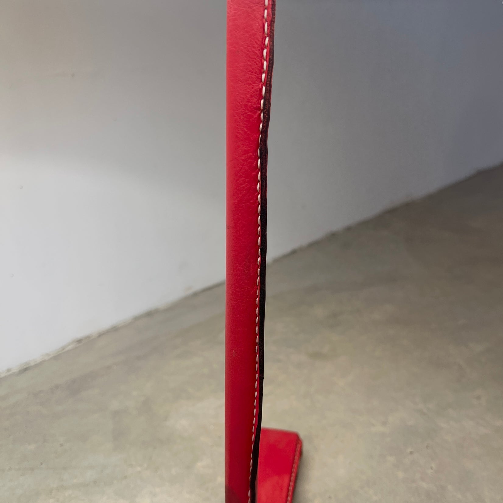 Pair of Red Leather Table Lamps