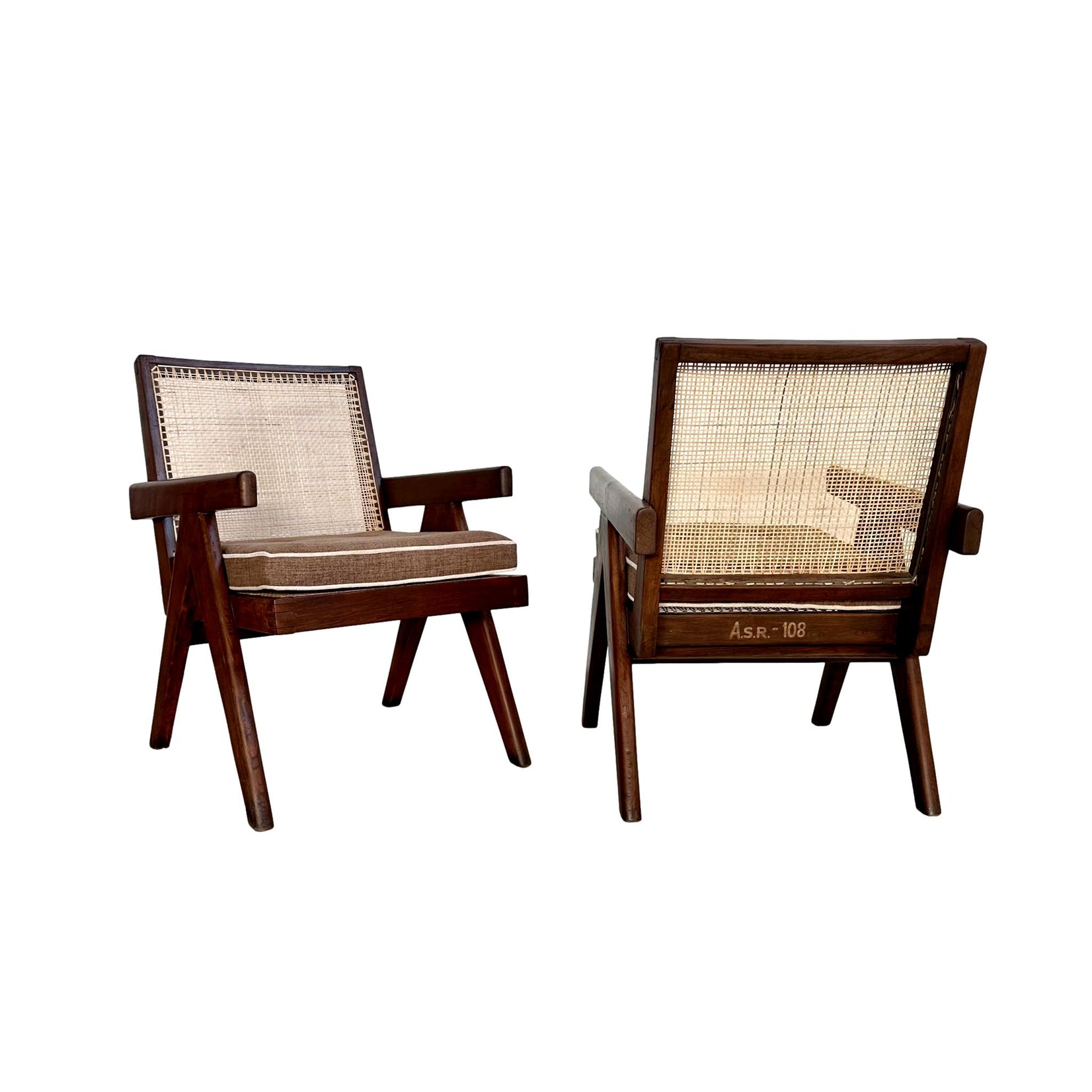 Pair of Pierre Jeanneret Easy Chairs, 1950s Chandigargh