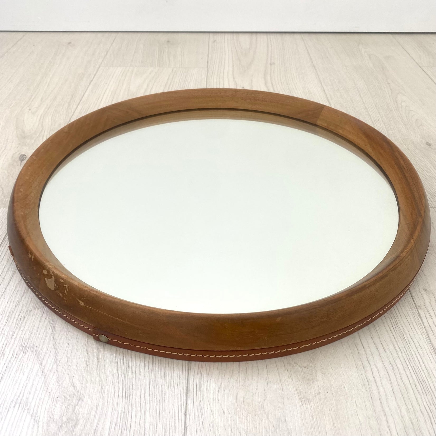 Round Teak Mirror