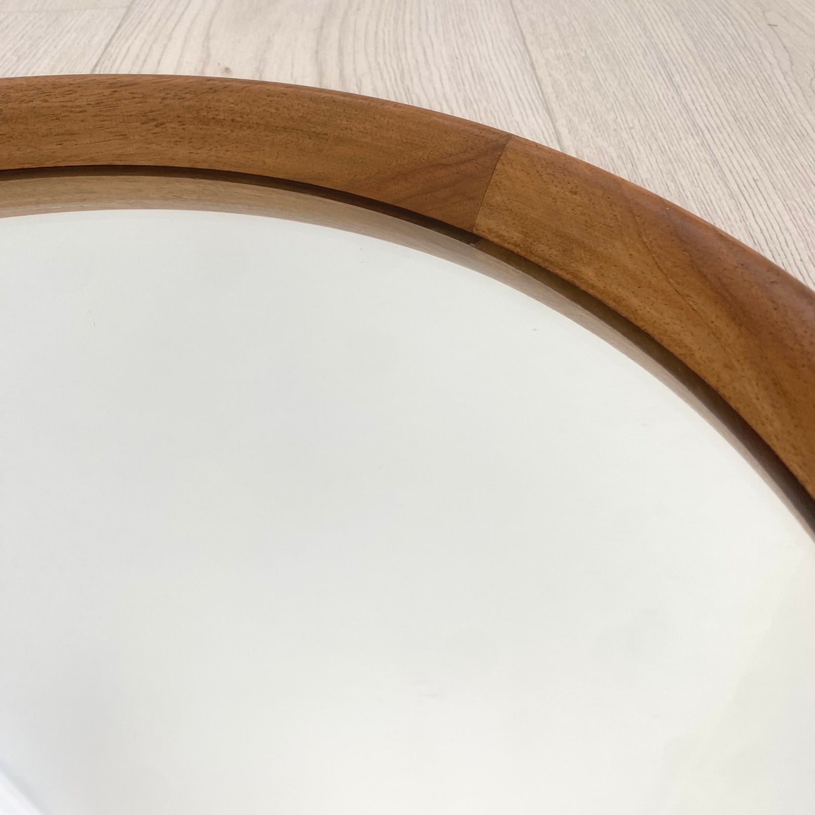 Round Teak Mirror