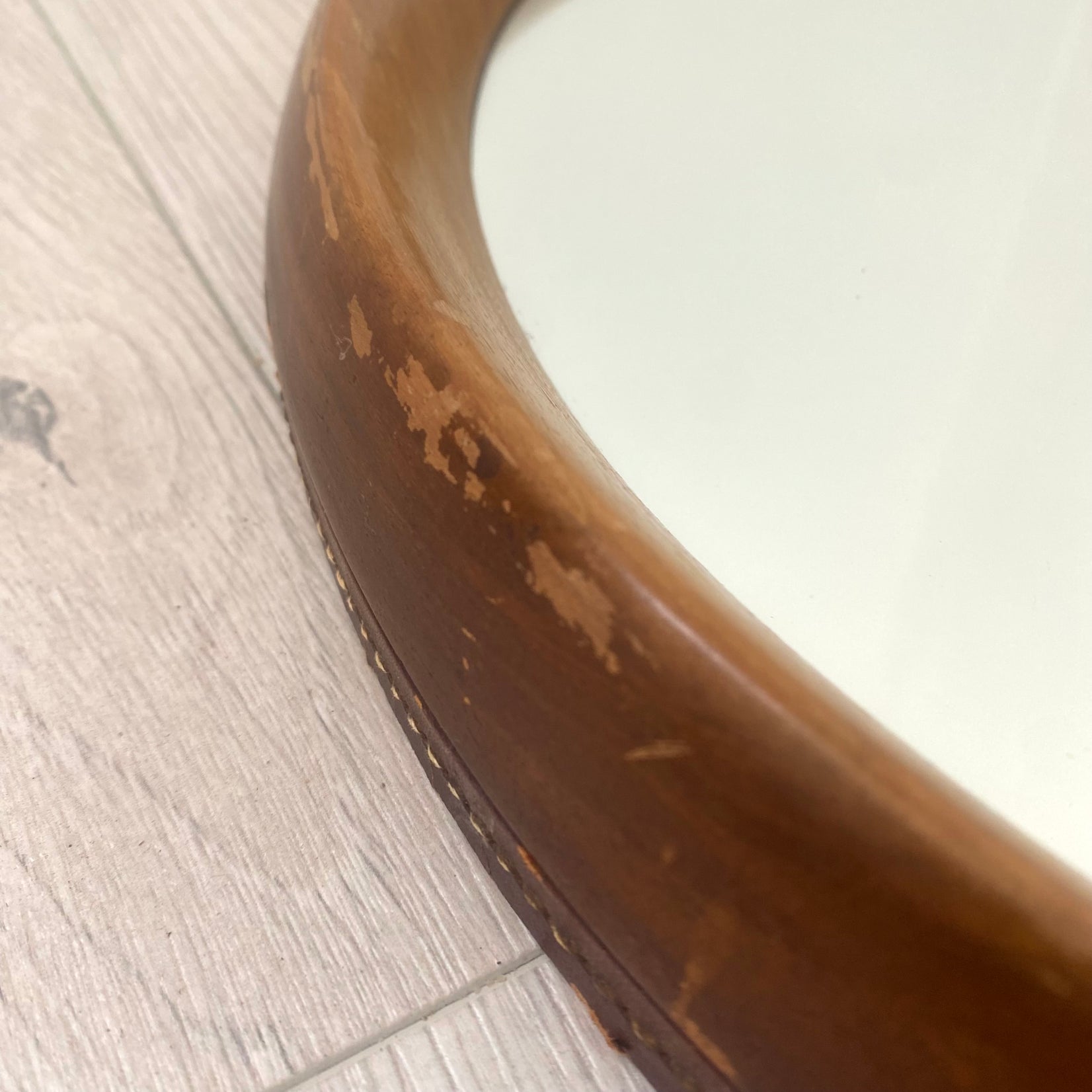 Round Teak Mirror