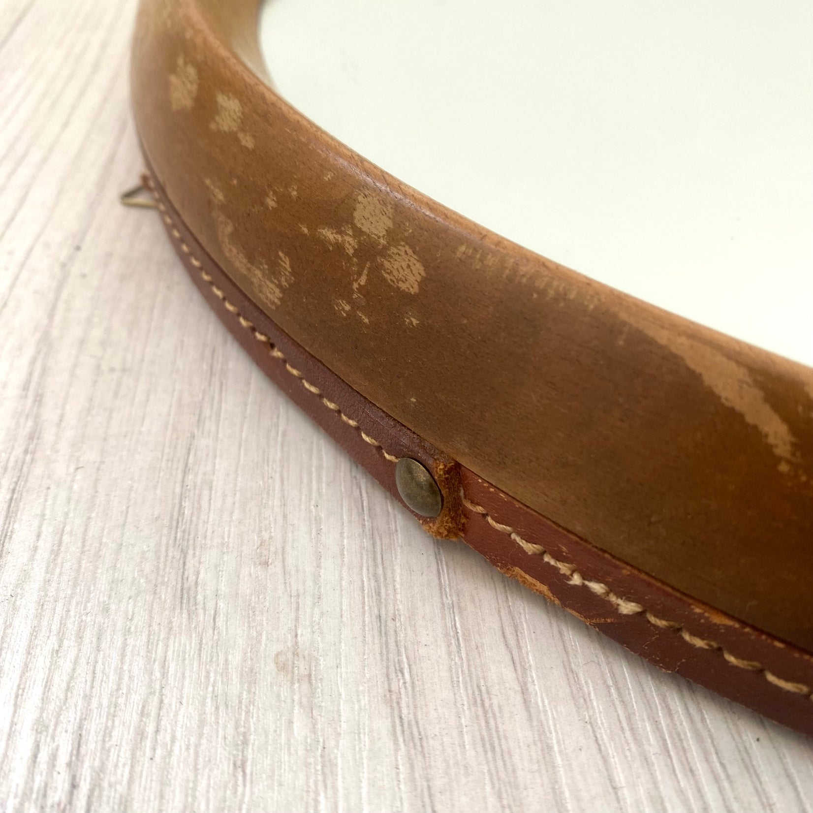 Round Teak Mirror