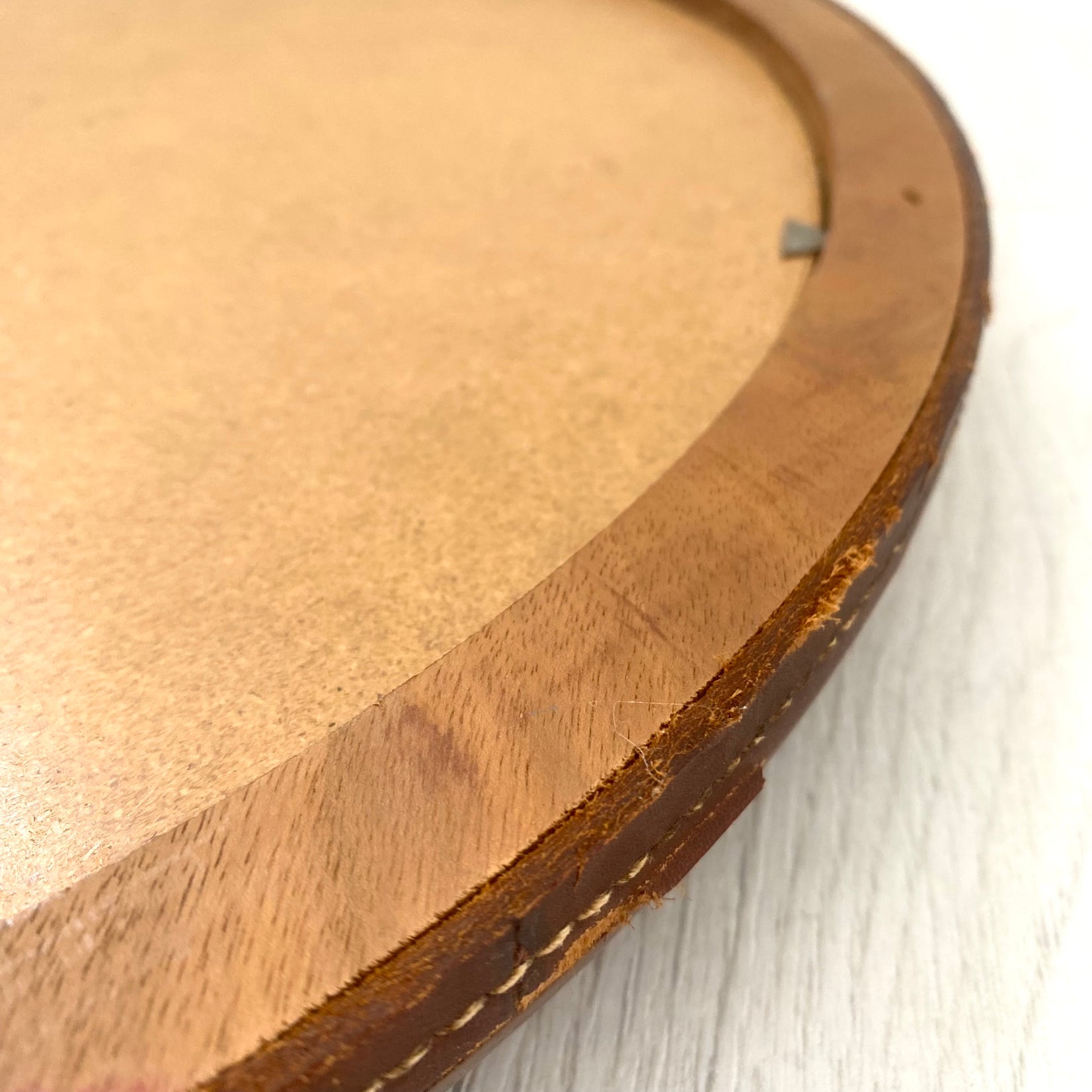 Round Teak Mirror