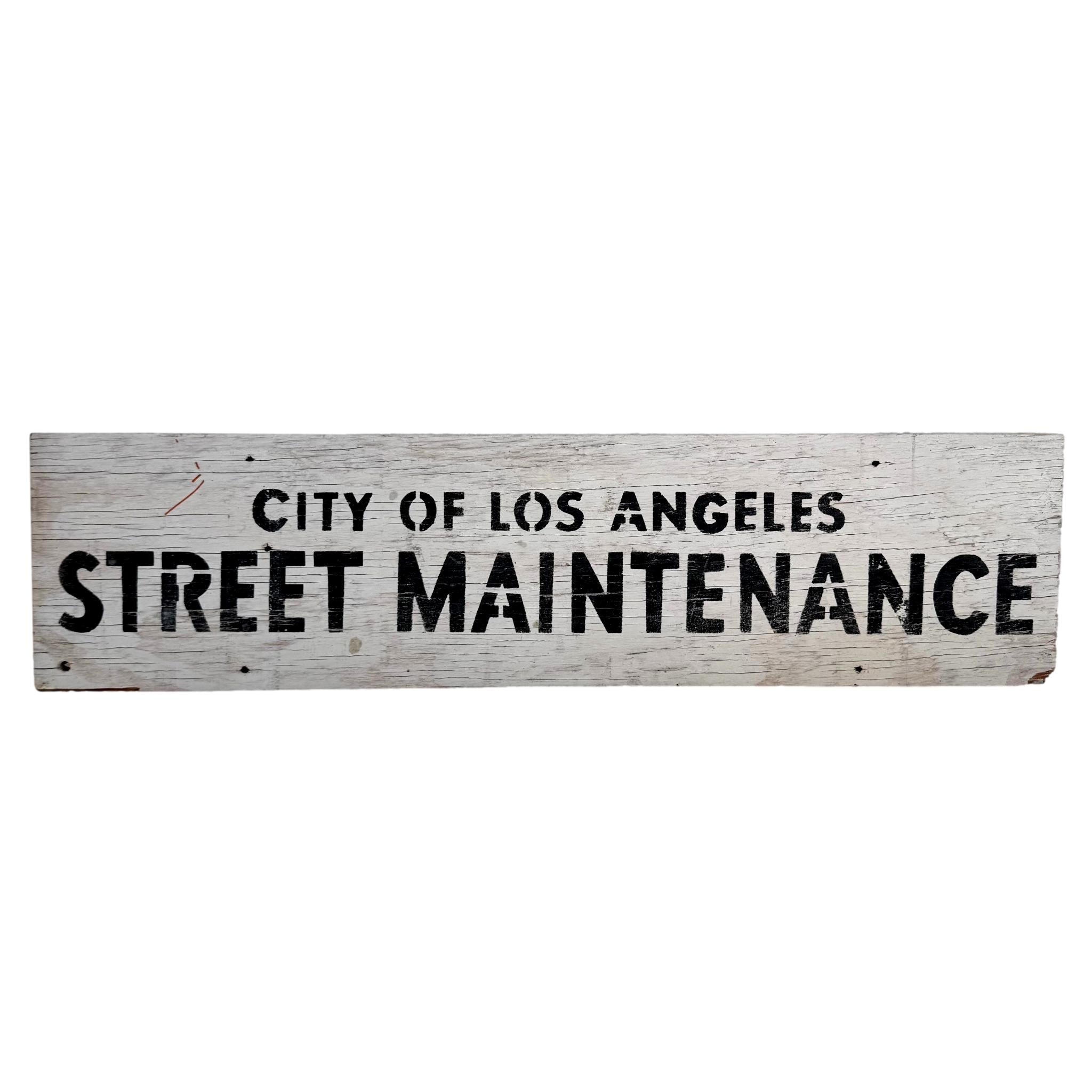 City of Los Angeles Maintenance Sign