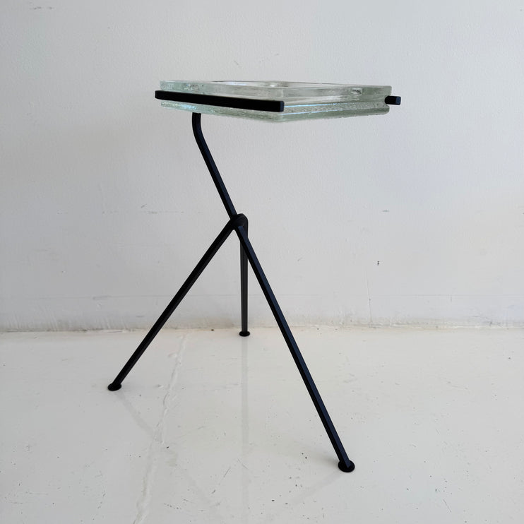 Iron and Glass Standing Catchall, 1960s France