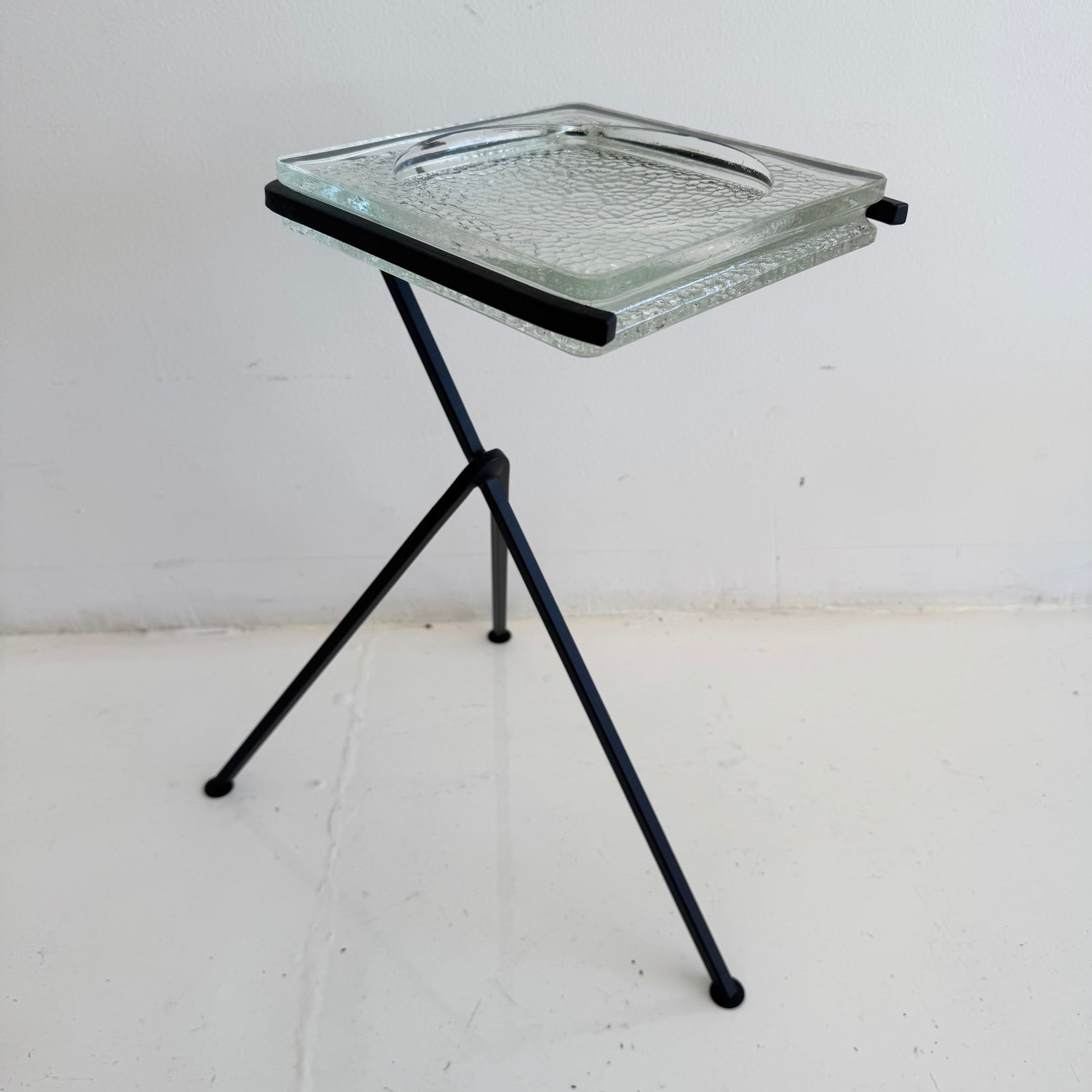 Iron and Glass Standing Catchall, 1960s France