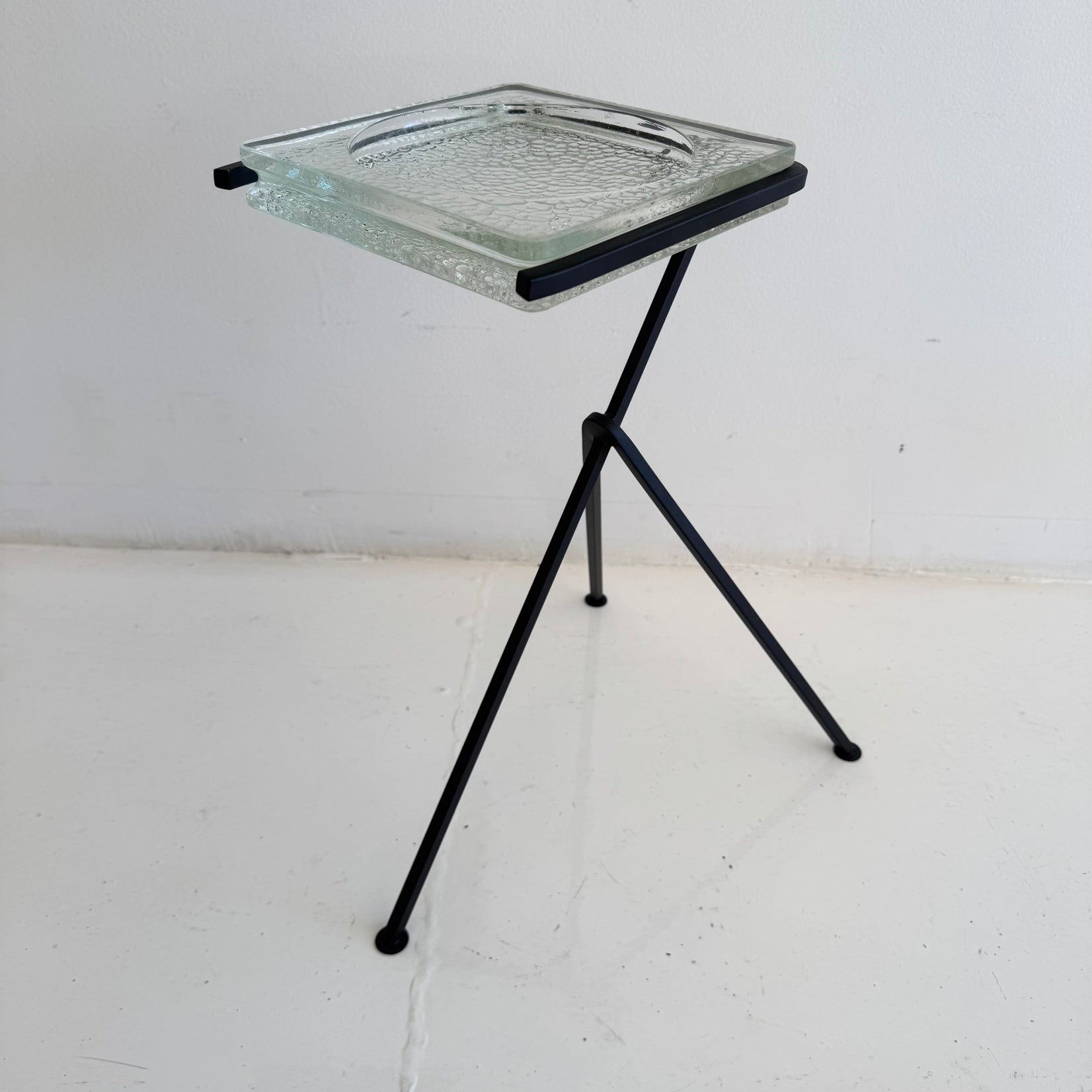 Iron and Glass Standing Catchall, 1960s France
