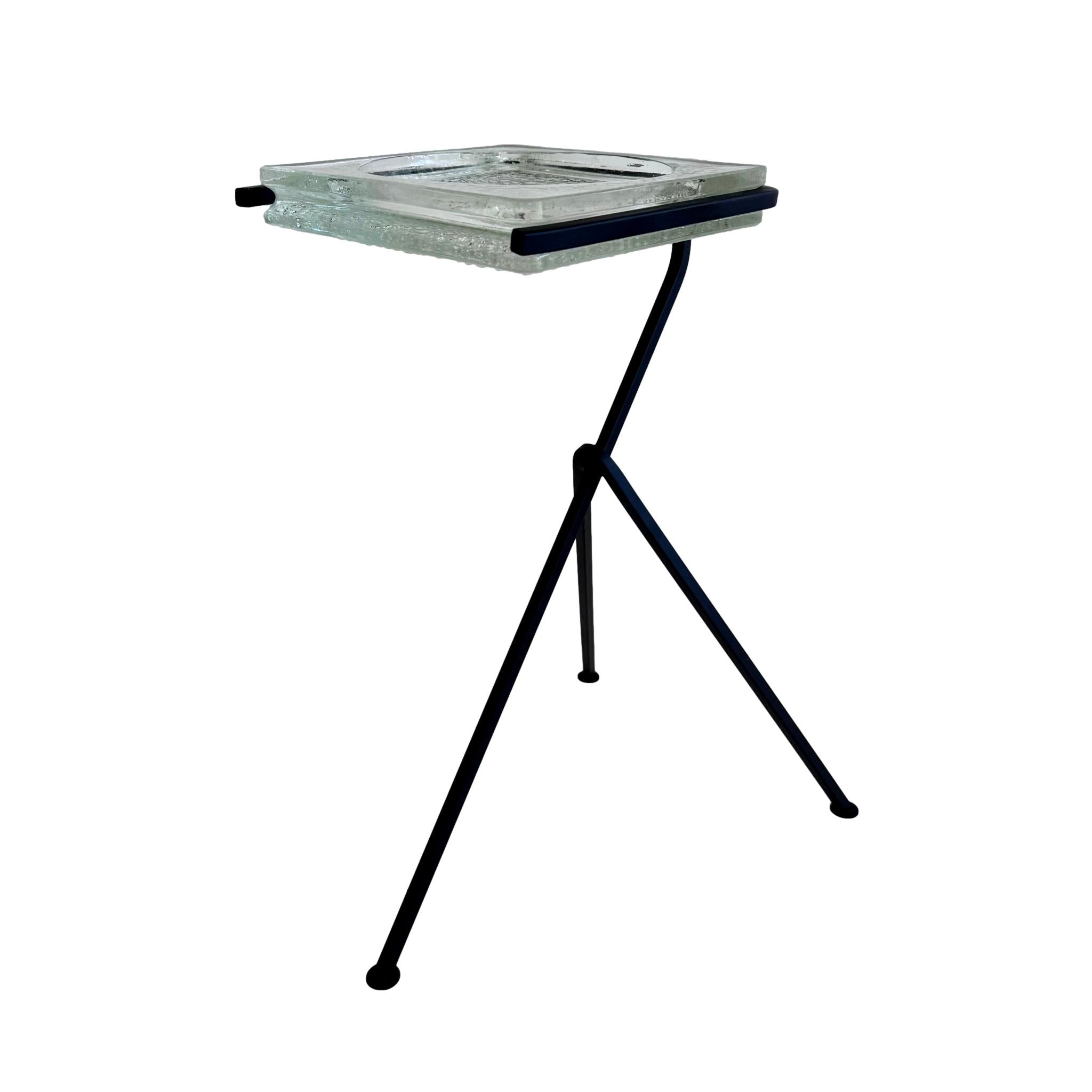 Iron and Glass Standing Catchall, 1960s France