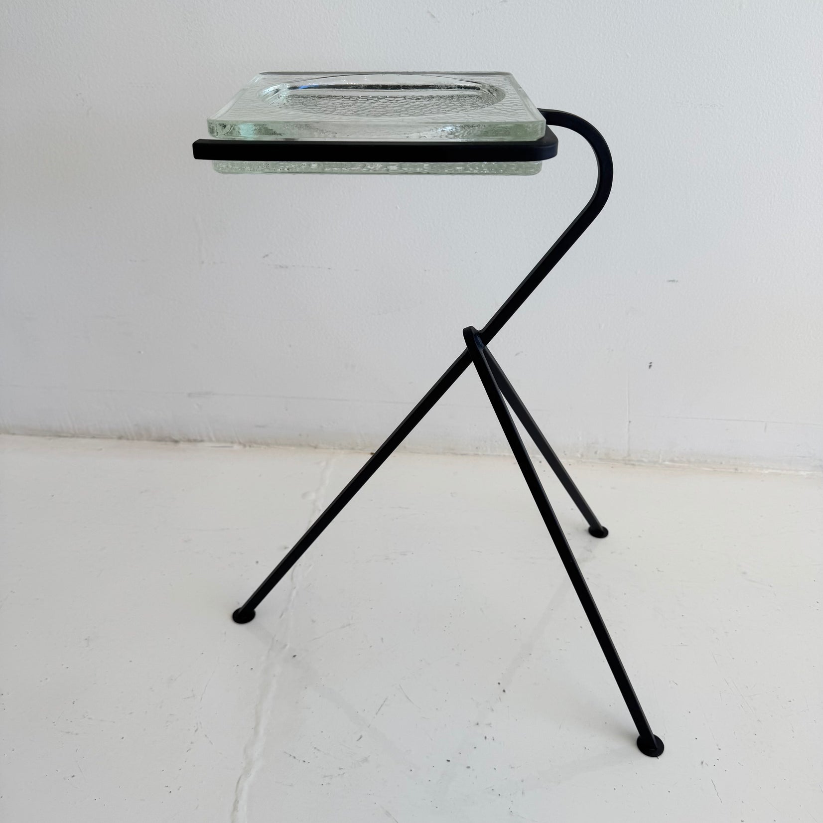 Iron and Glass Standing Catchall, 1960s France