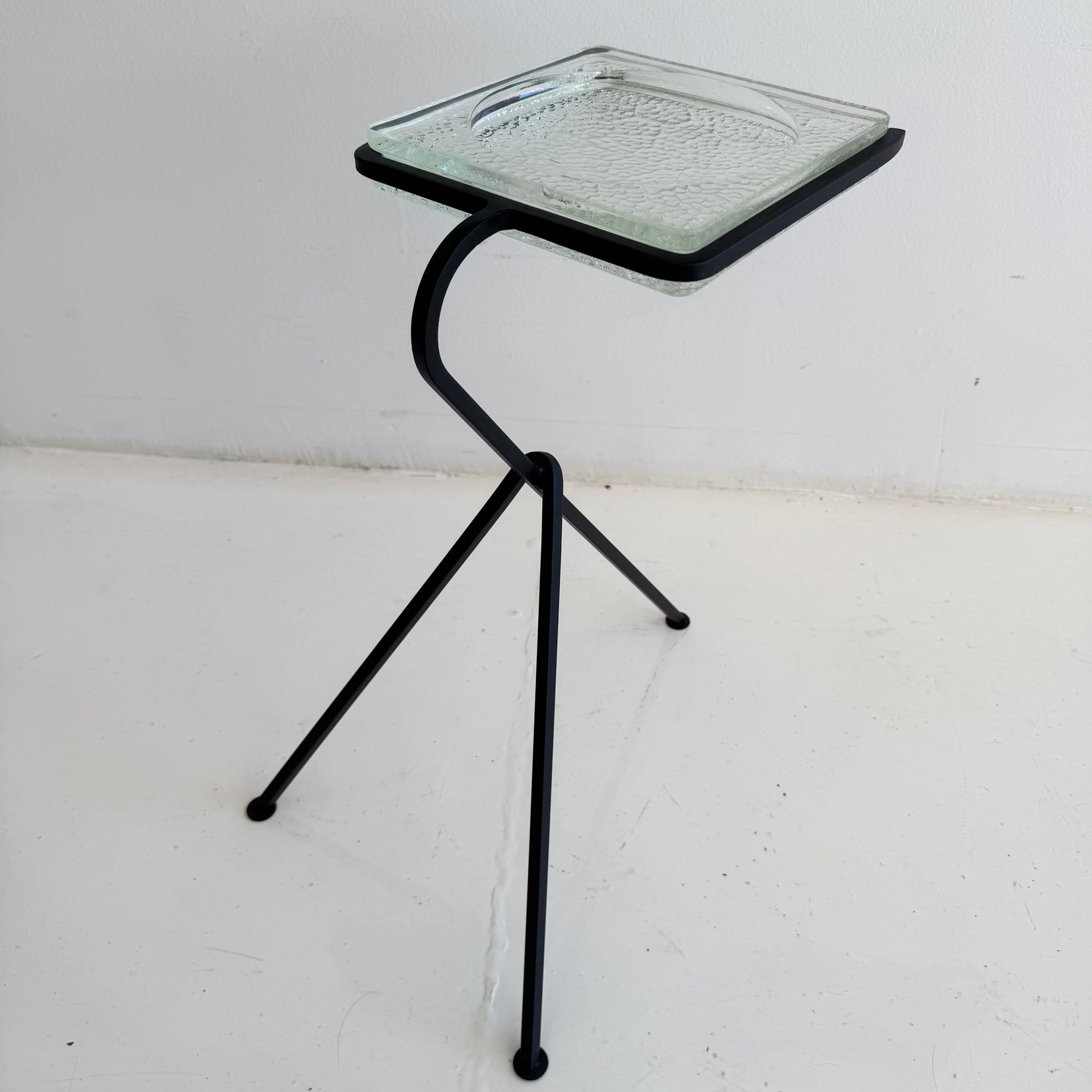 Iron and Glass Standing Catchall, 1960s France