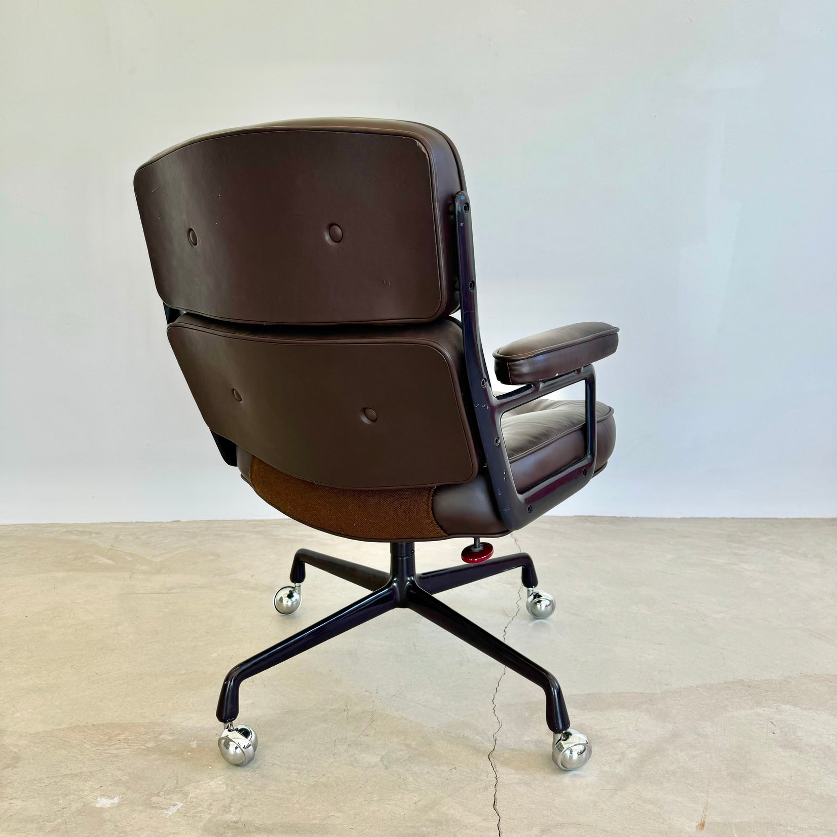 Eames Time Life Chair in Eggplant Leather for Herman Miller