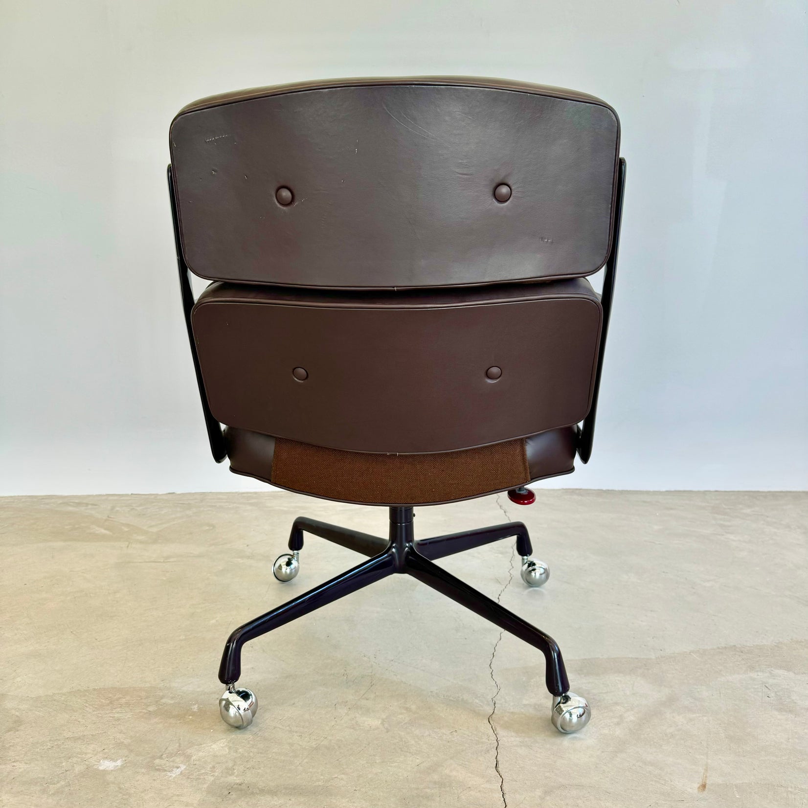 Eames Time Life Chair in Eggplant Leather for Herman Miller