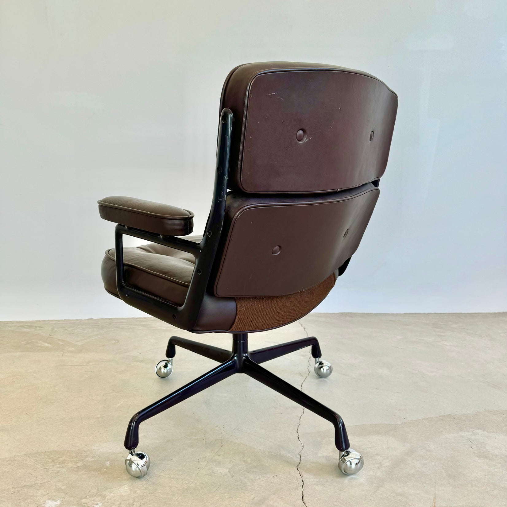 Eames Time Life Chair in Eggplant Leather for Herman Miller