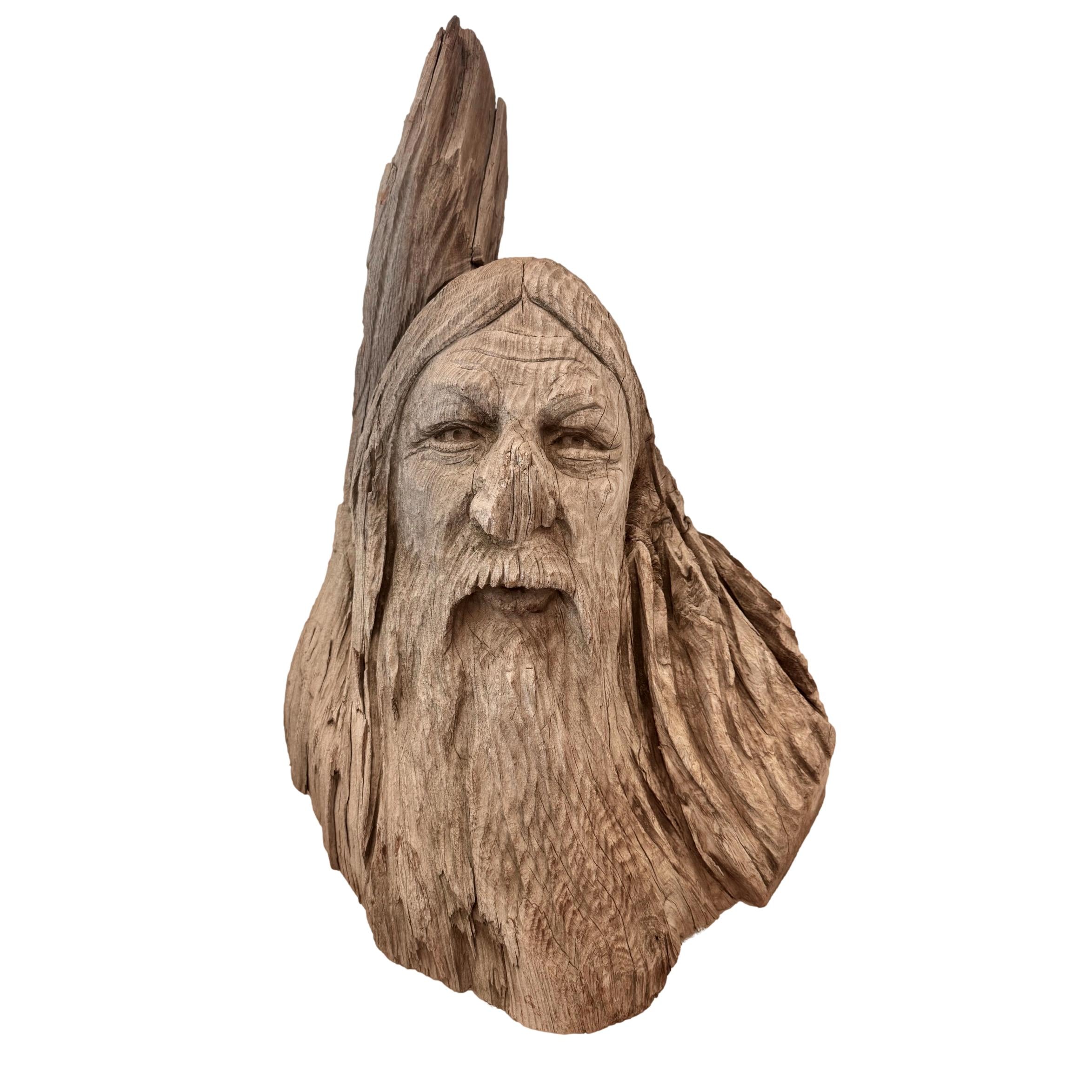 Hand Carved Wood Spirit Sculpture