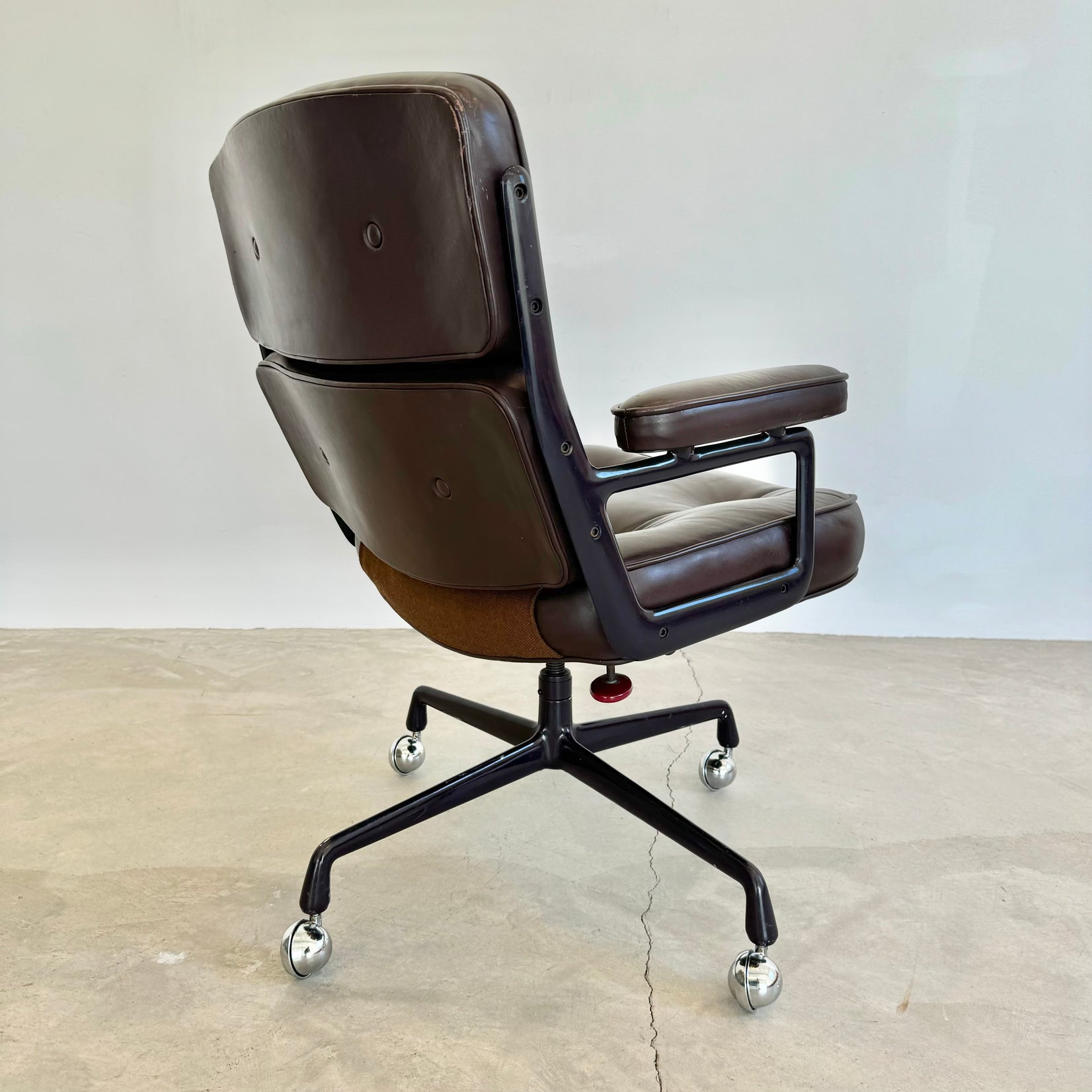 Eames Time Life Chair in Eggplant Leather for Herman Miller