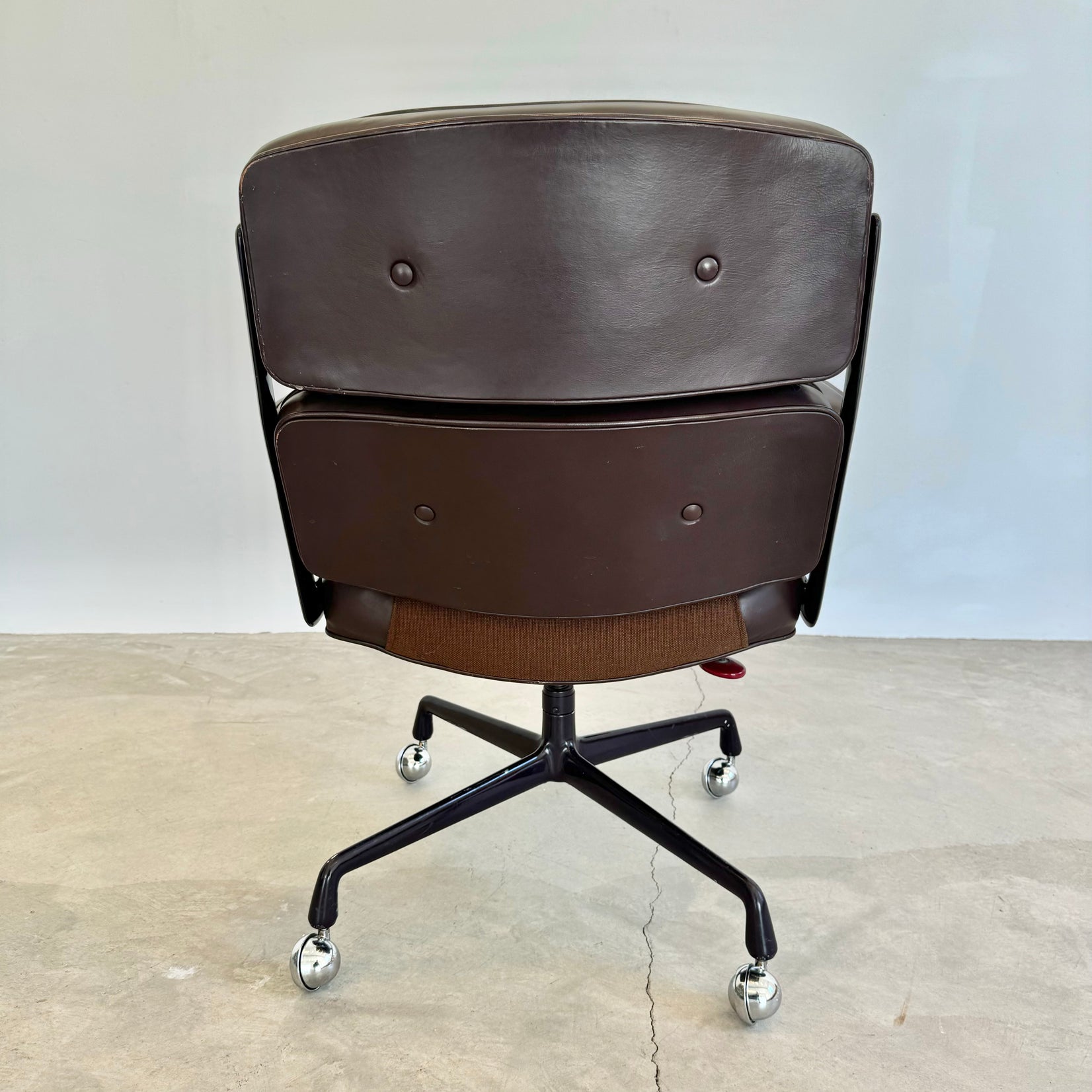 Eames Time Life Chair in Eggplant Leather for Herman Miller