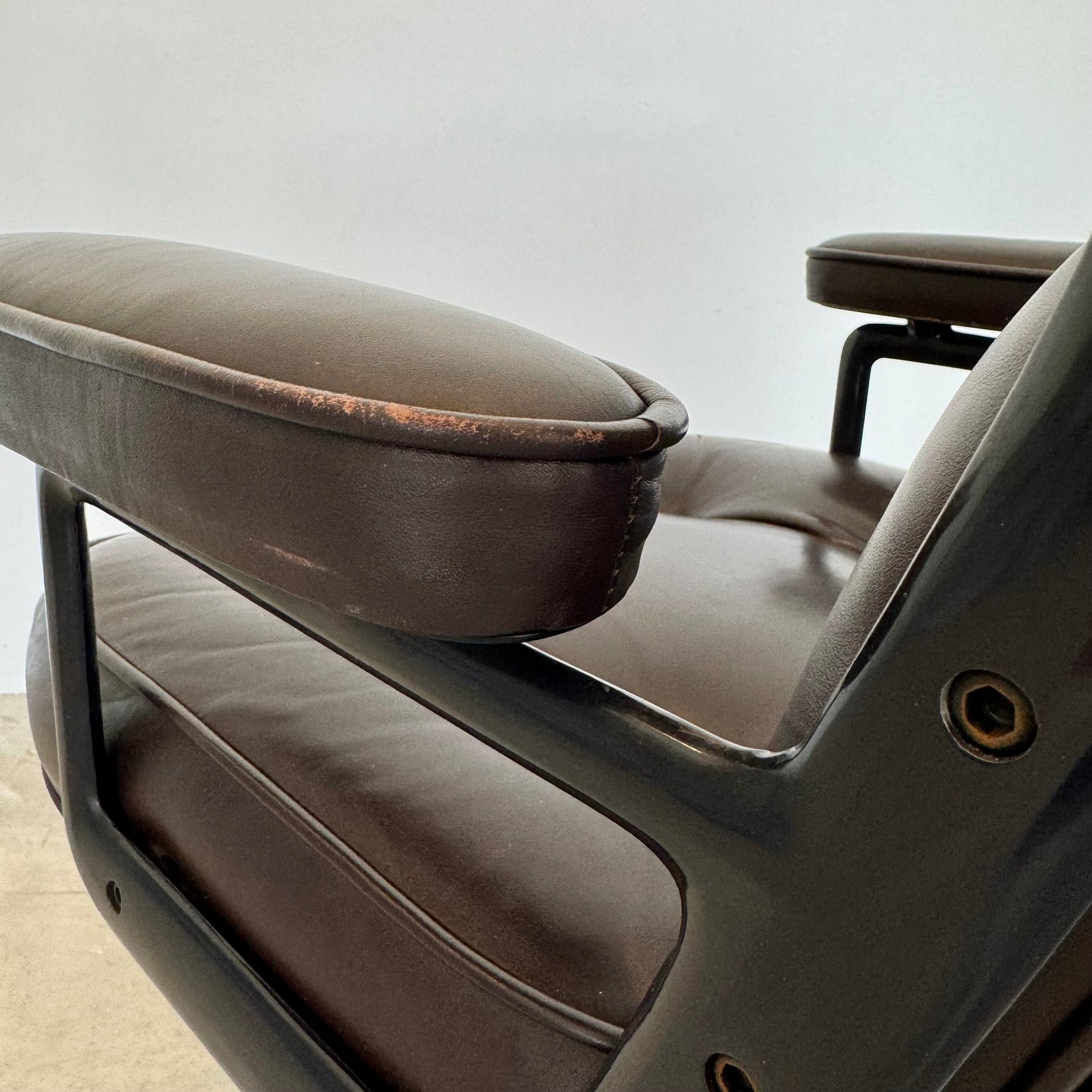 Eames Time Life Chair in Eggplant Leather for Herman Miller