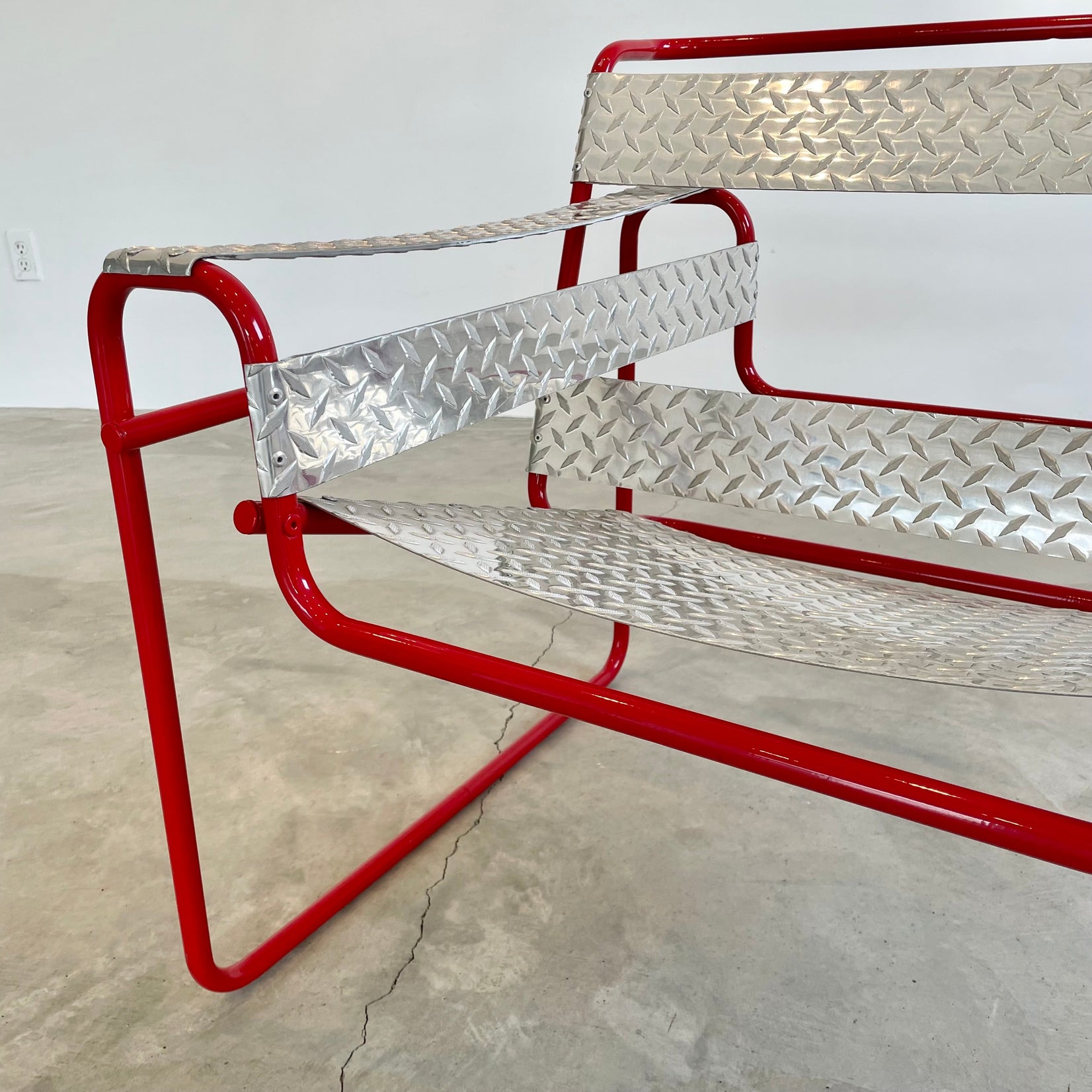 Custom Wassily Chair with Aluminum Diamond Lining, 2020 USA