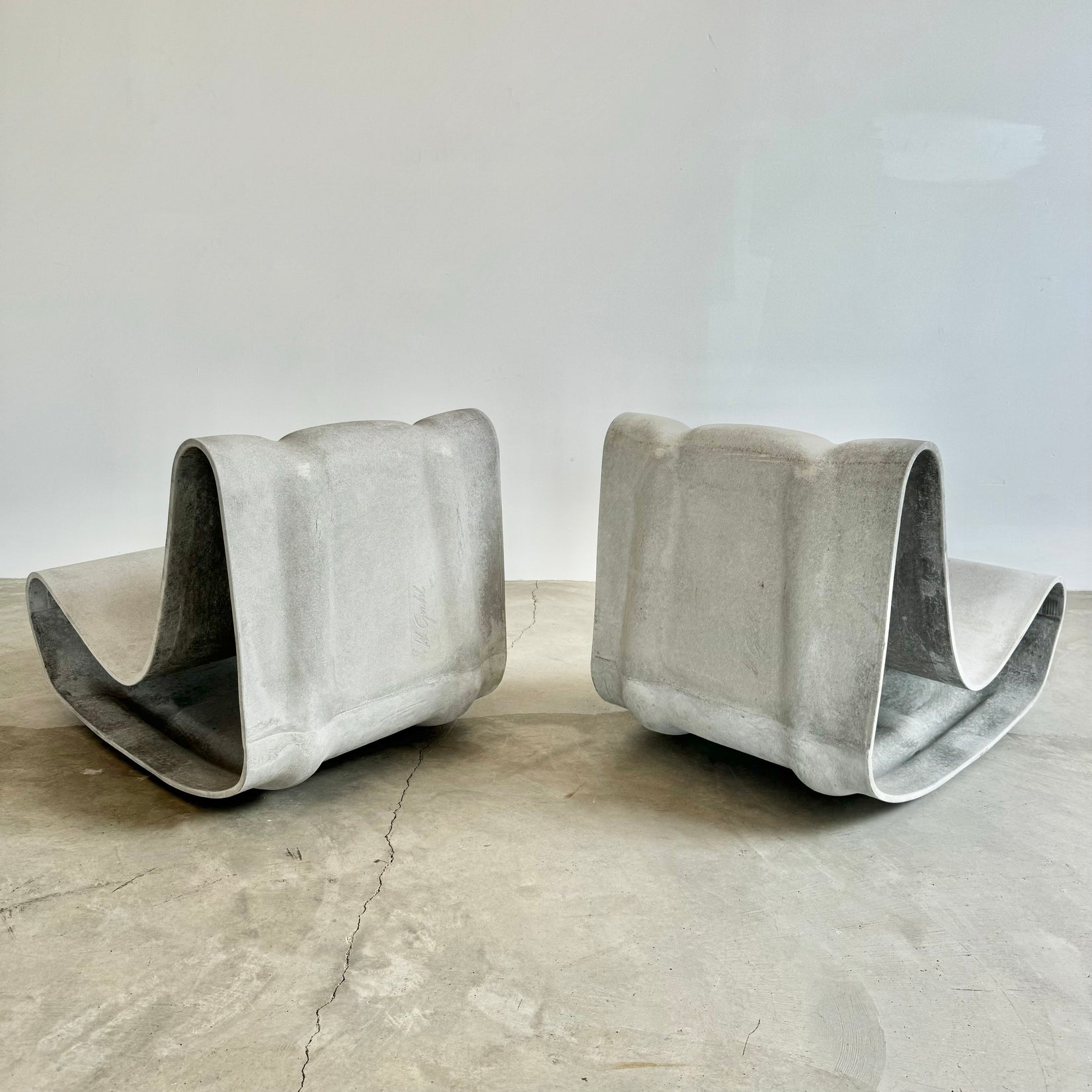 Pair of New Production Willy Guhl Loop Chairs, Switzerland