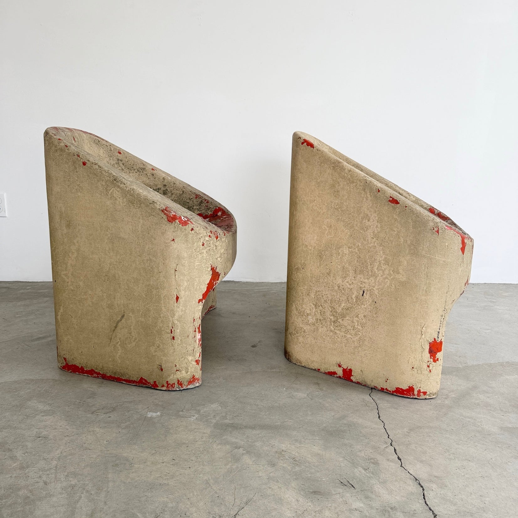 Pair of Sculptural Concrete Chairs