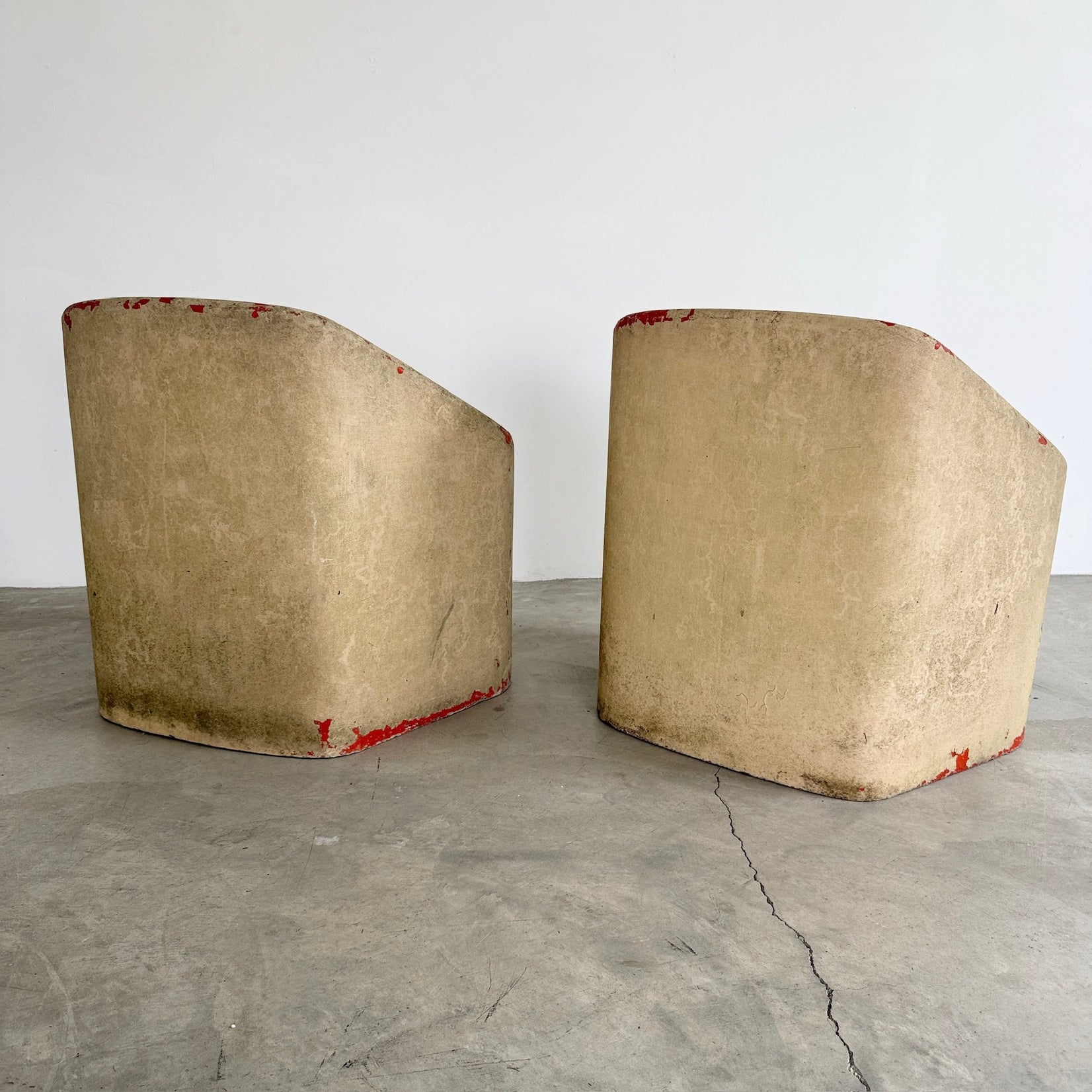 Pair of Sculptural Concrete Chairs