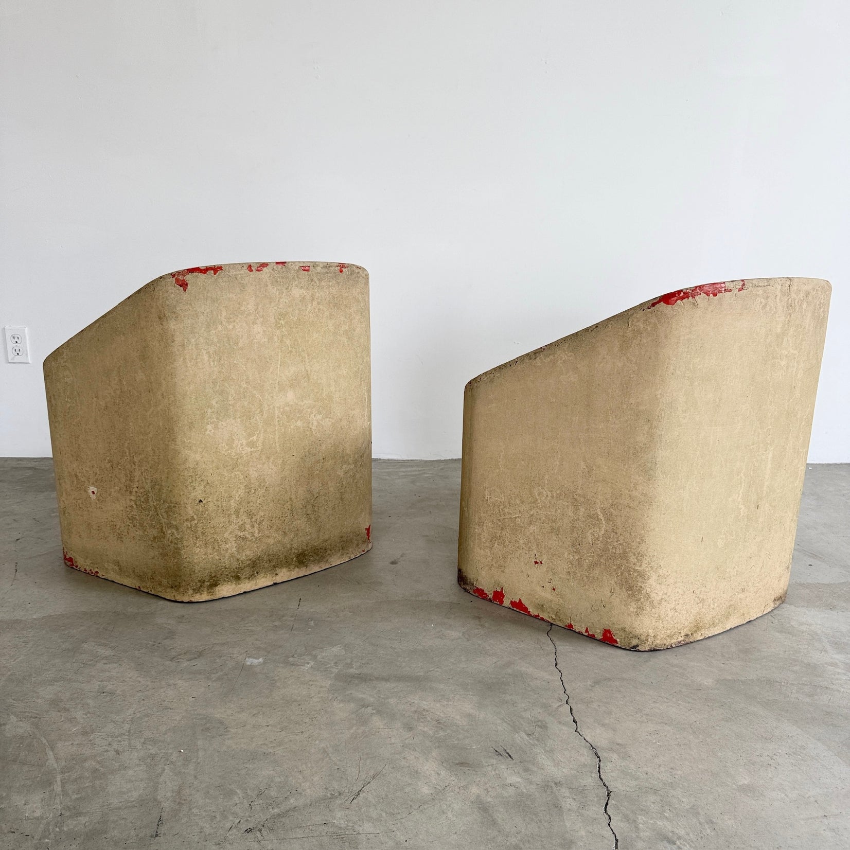 Pair of Sculptural Concrete Chairs