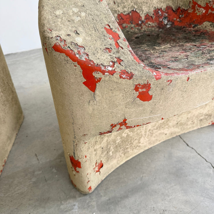 Pair of Sculptural Concrete Chairs
